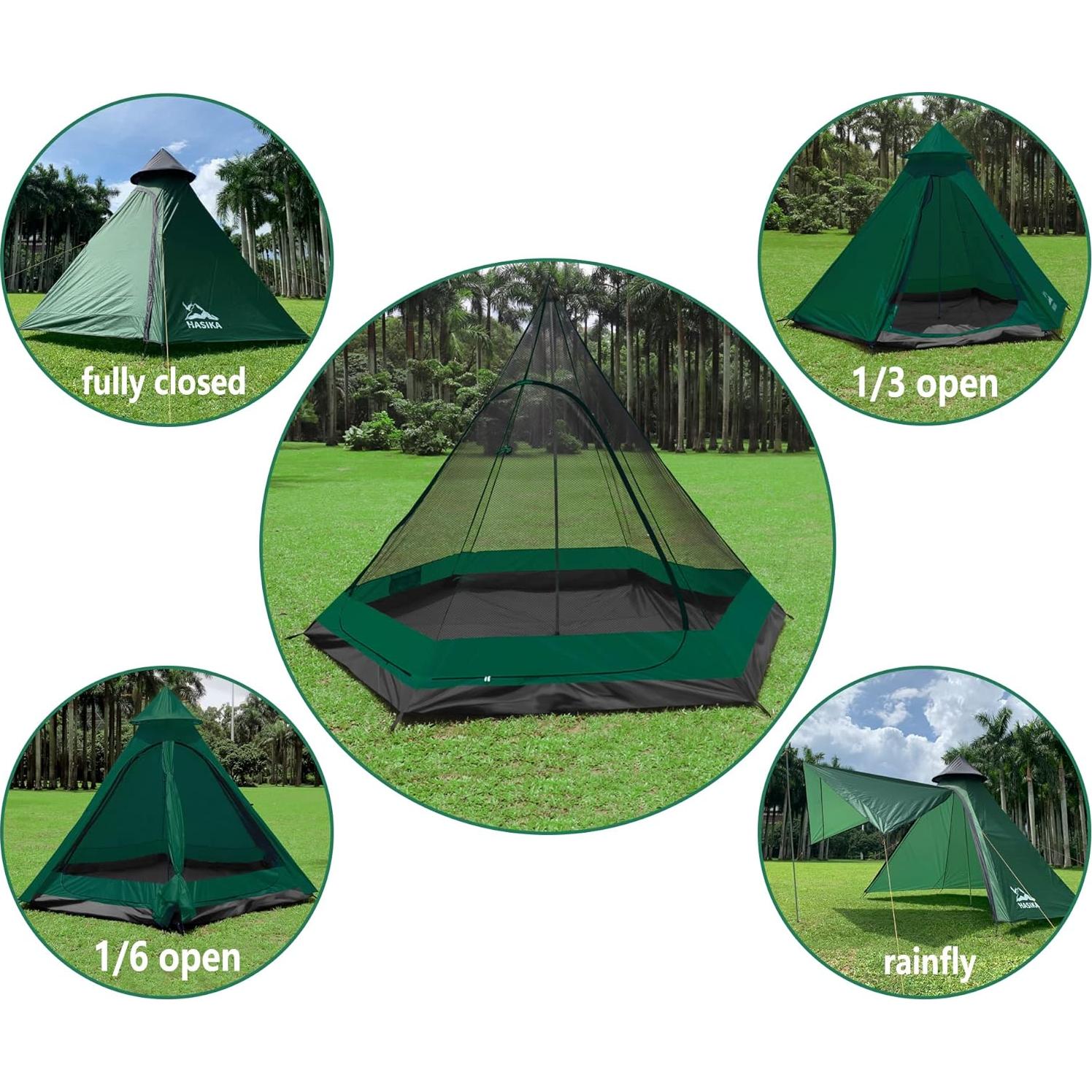 Carpa de Camping HASIKA JD024 para 4 Personas Doble Capa Impermeable