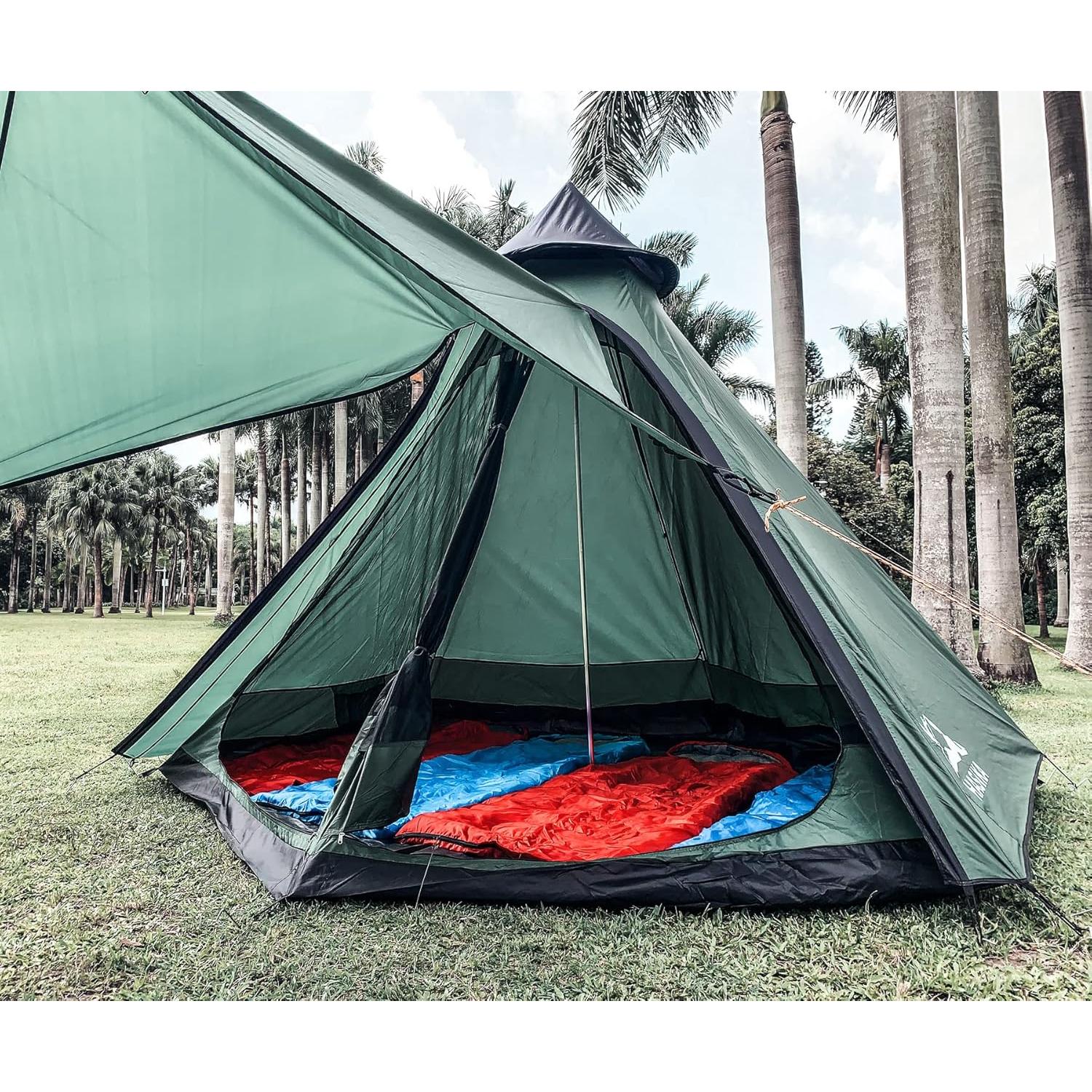 Carpa de Camping HASIKA JD024 para 4 Personas Doble Capa Impermeable