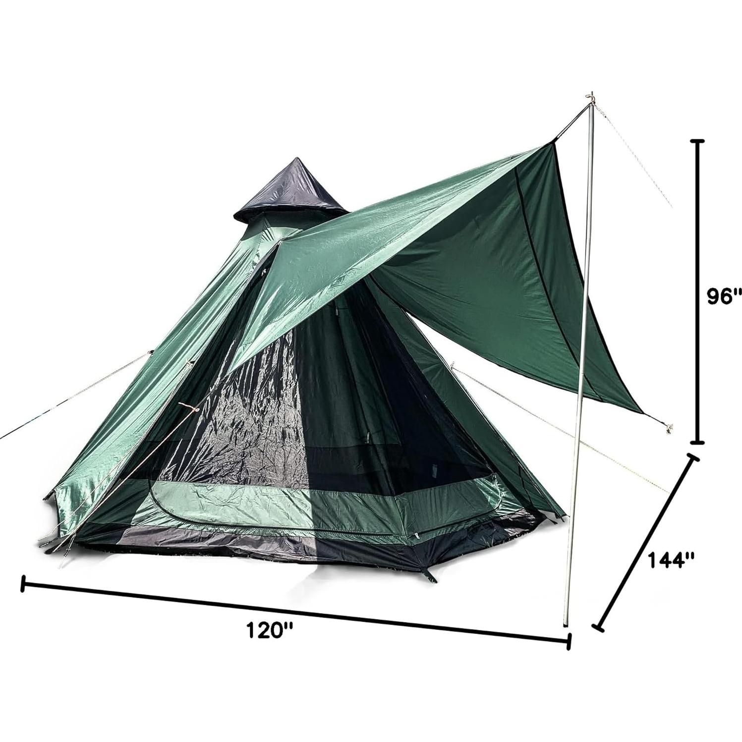 Carpa de Camping HASIKA JD024 para 4 Personas Doble Capa Impermeable