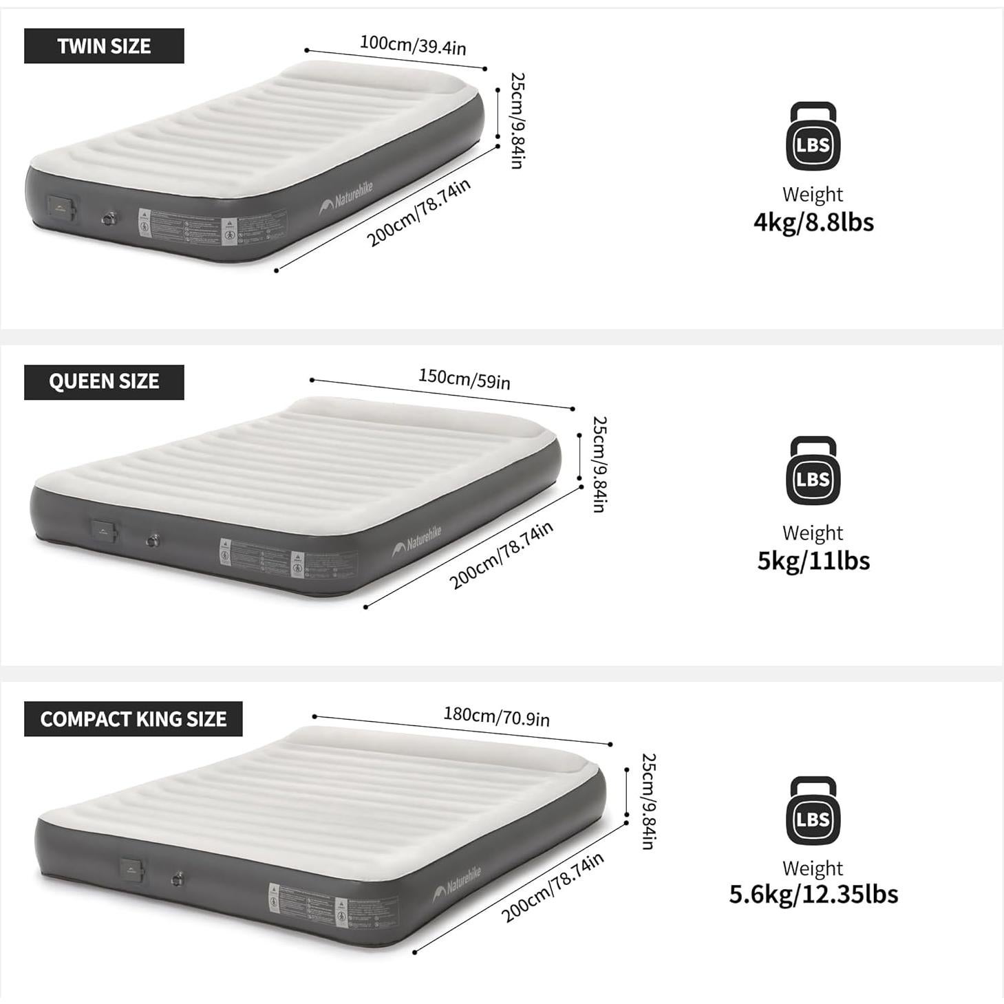 Colchón Inflable Naturehike CJC20 Compacto King con Bomba
