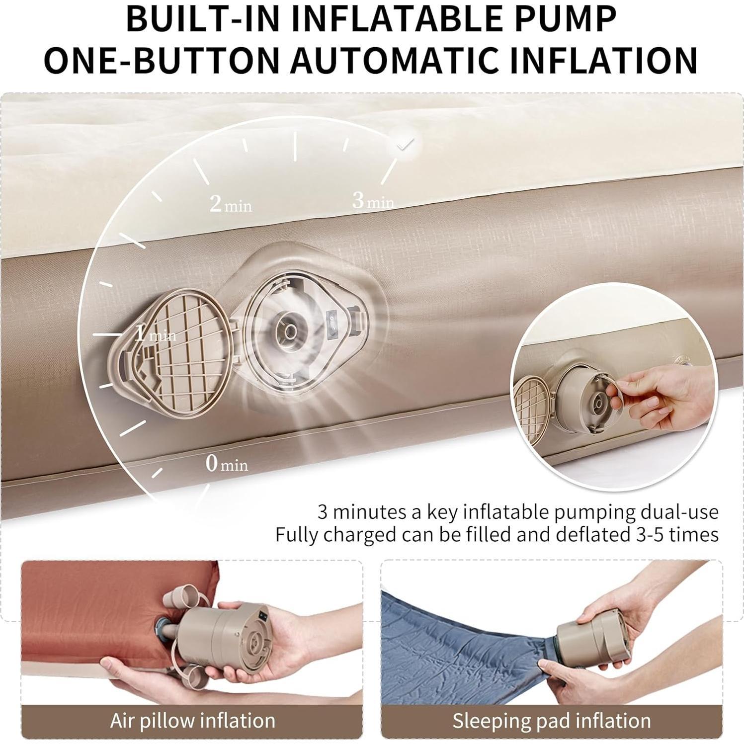 Colchón Inflable King Size Estrecho Naturehike CJ-C25 con Bomba