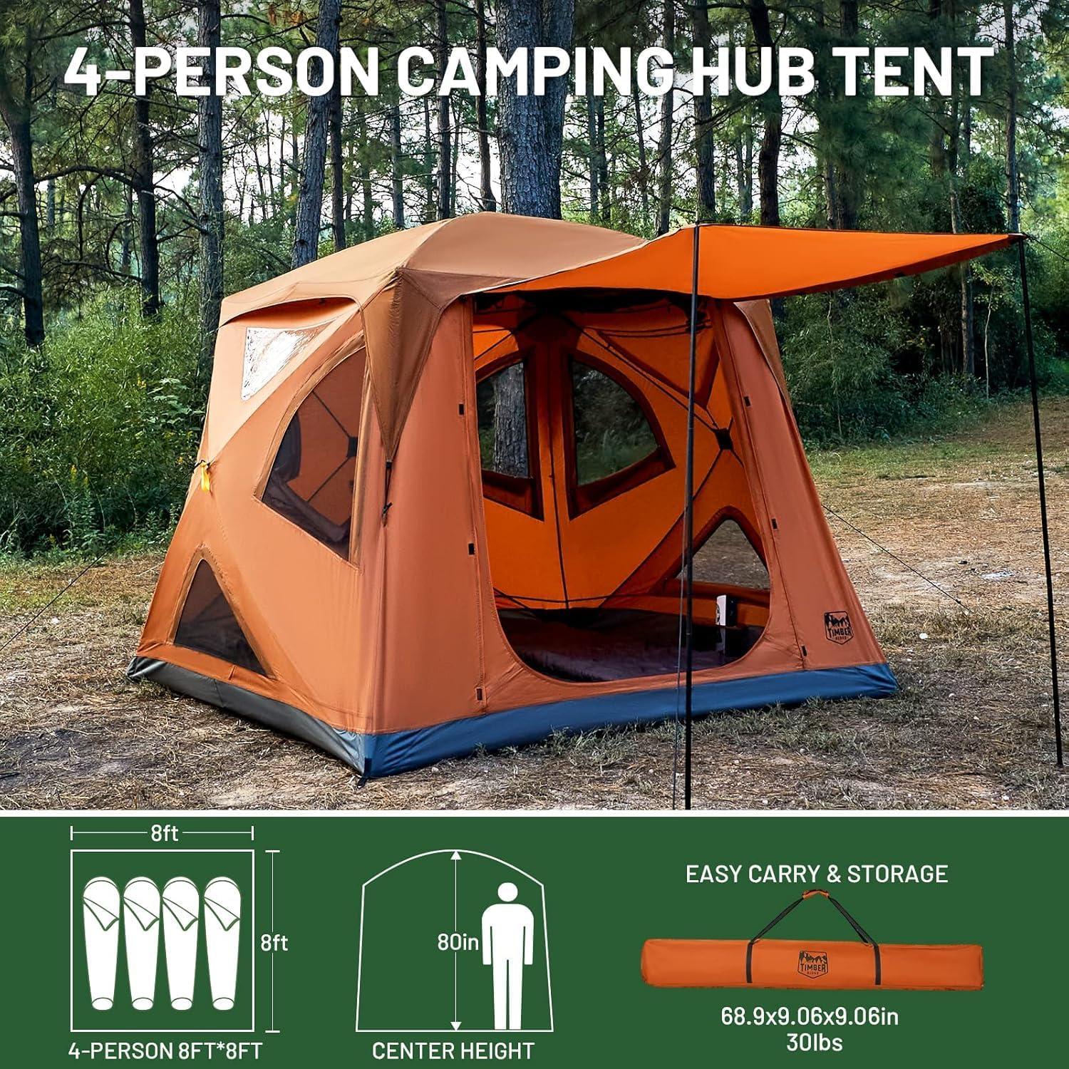 Tienda de Campaña TIMBER RIDGE 4 Personas Resistente al Agua