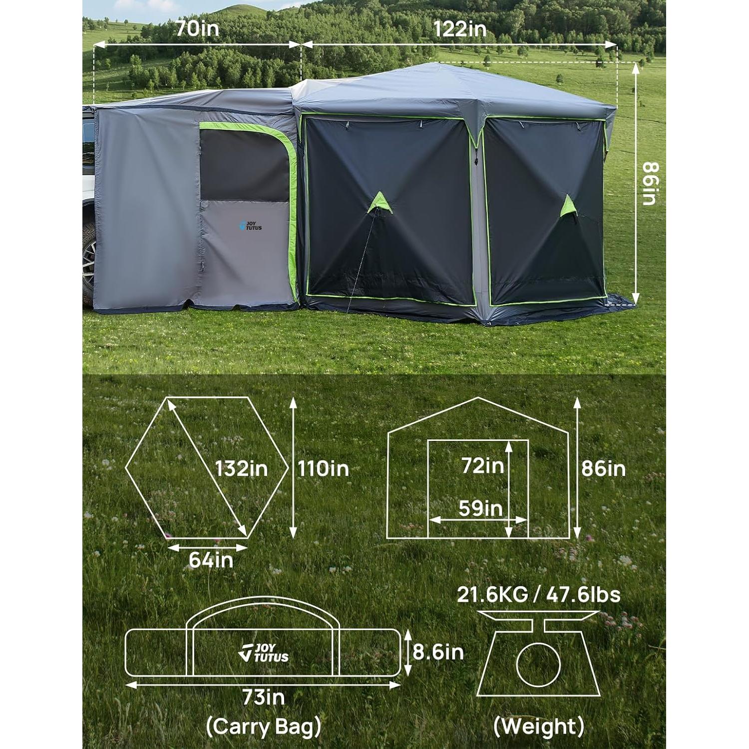 Tienda SUV JOYTUTUS 11x11 pies para Camping y Gazebo