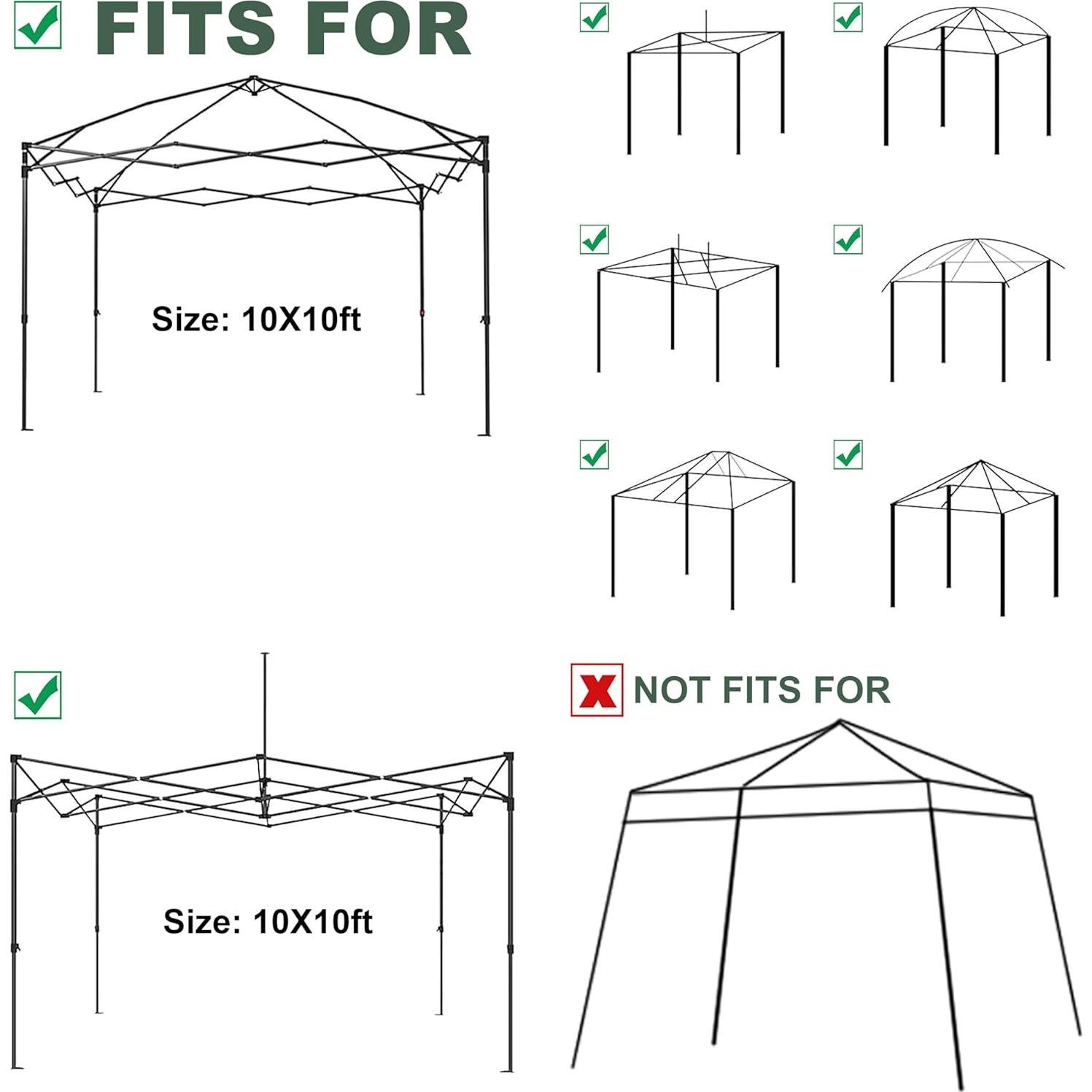 Malla de Reemplazo JANCANOPY 10x10 para Carpa Lateral Negra