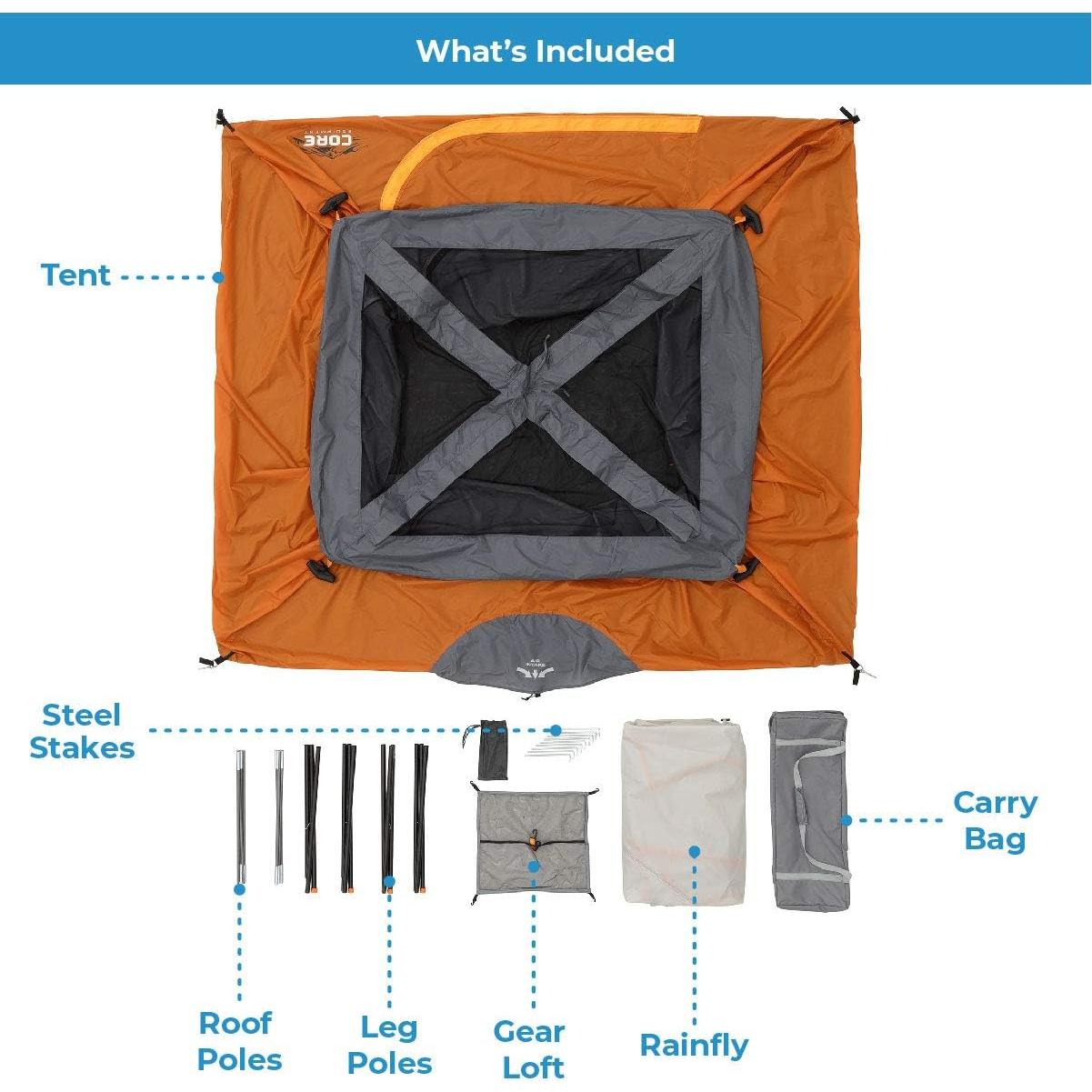 Carpa de Camping CORE para 4 Personas con Base y Kit