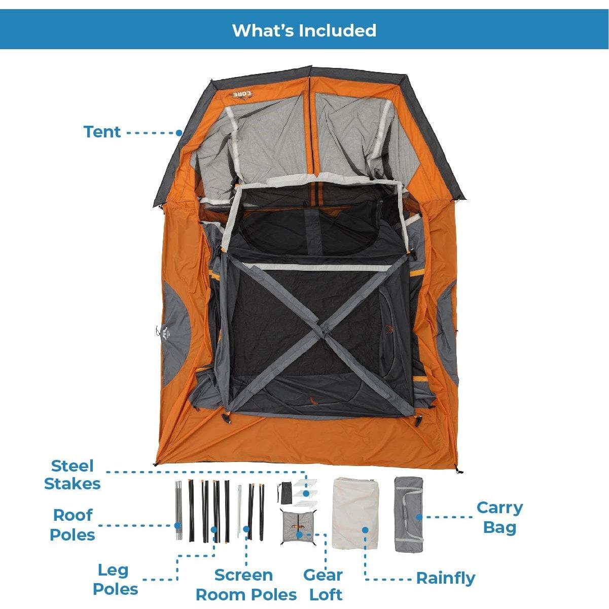 Carpa Rectangular para 6 Personas CORE con Malla y Kit
