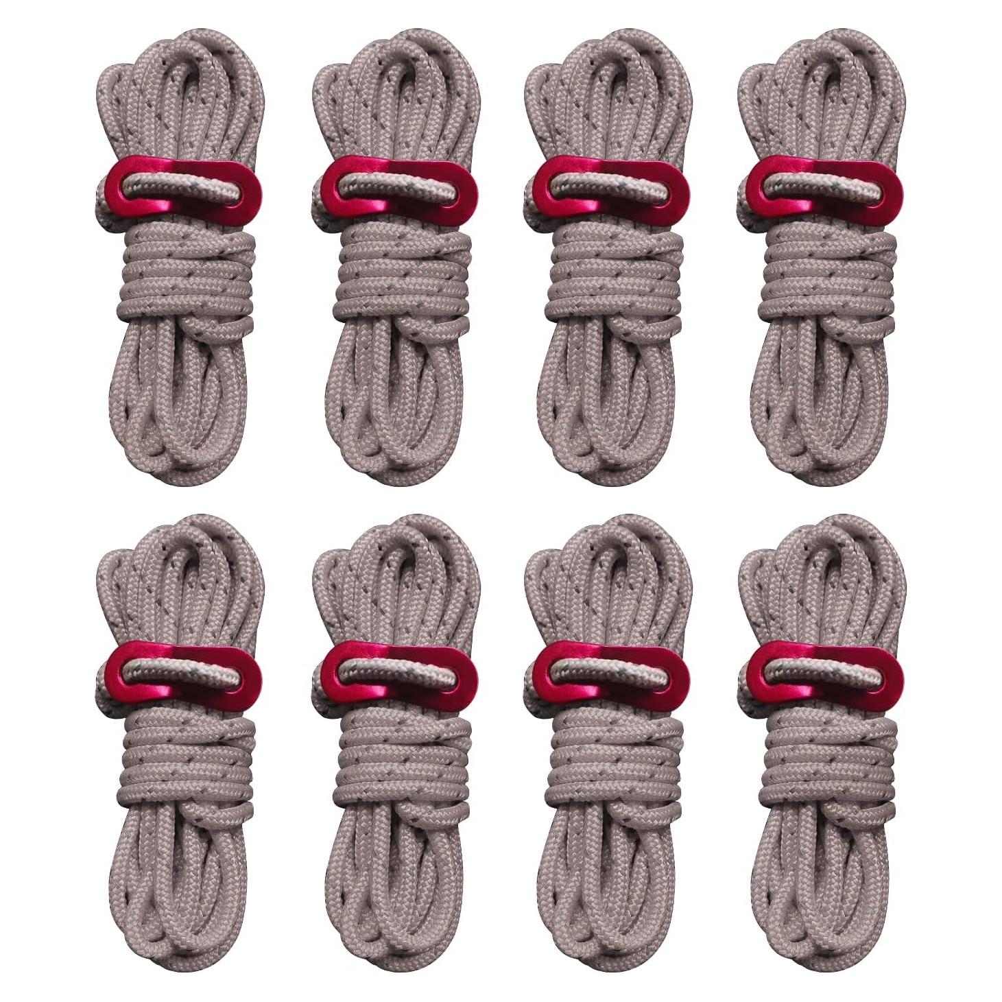 Paquete de 8 Cuerdas de Tienda Reflectivas 4mm Smithok 4m