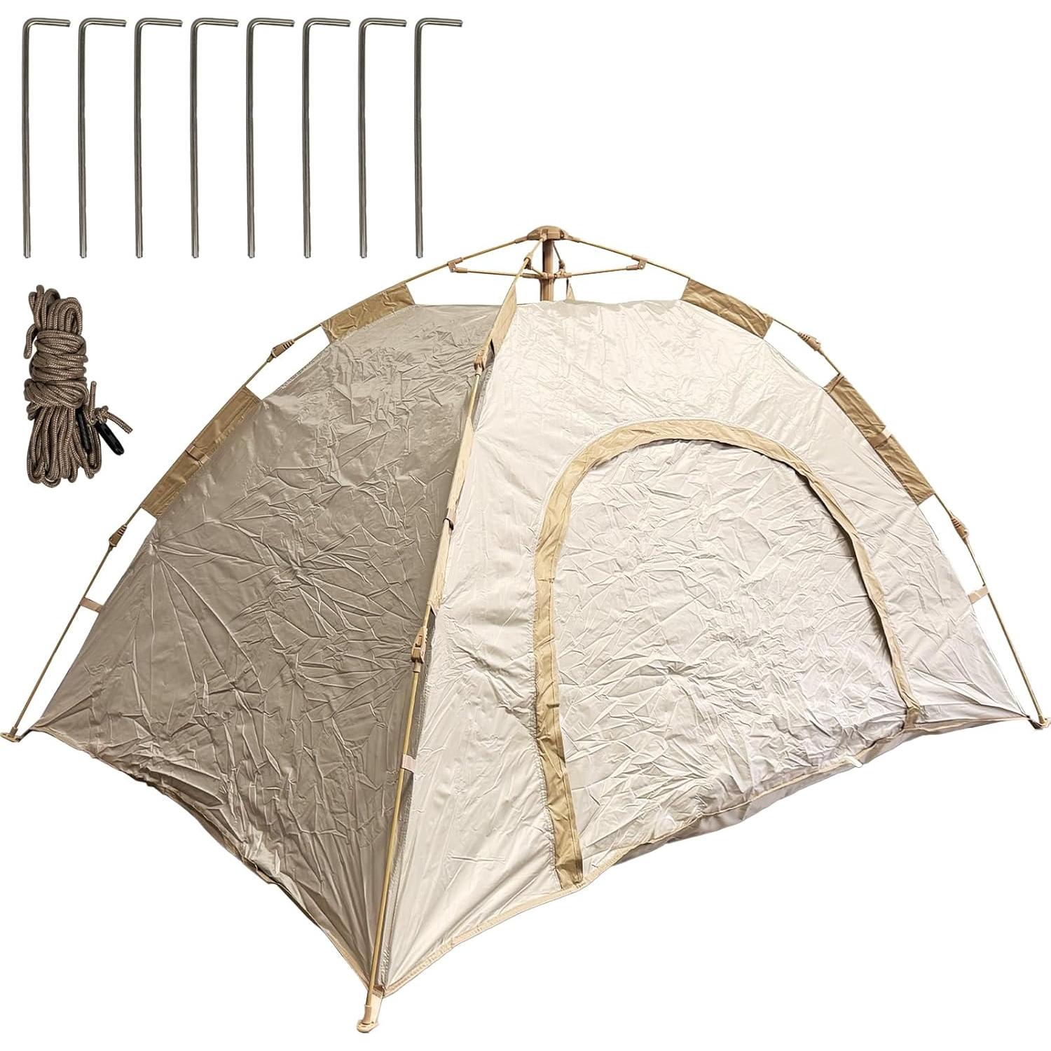 Carpa portátil WiseLife para 2 personas 213x182 cm beige