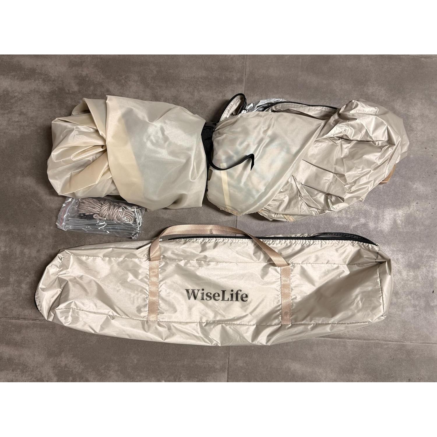 Carpa portátil WiseLife para 2 personas 213x182 cm beige