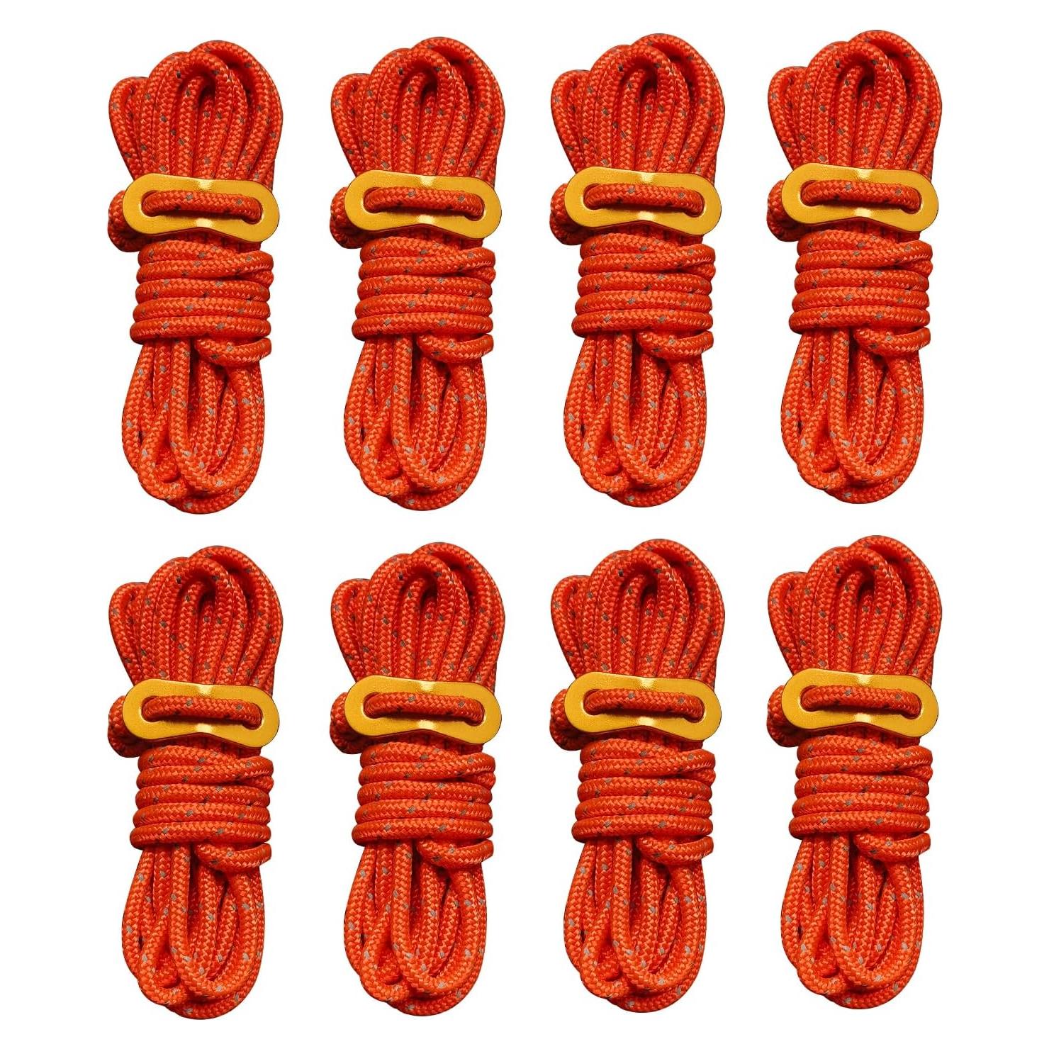 Paquete de 8 Cuerdas Reflectantes Smithok 4mm para Camping
