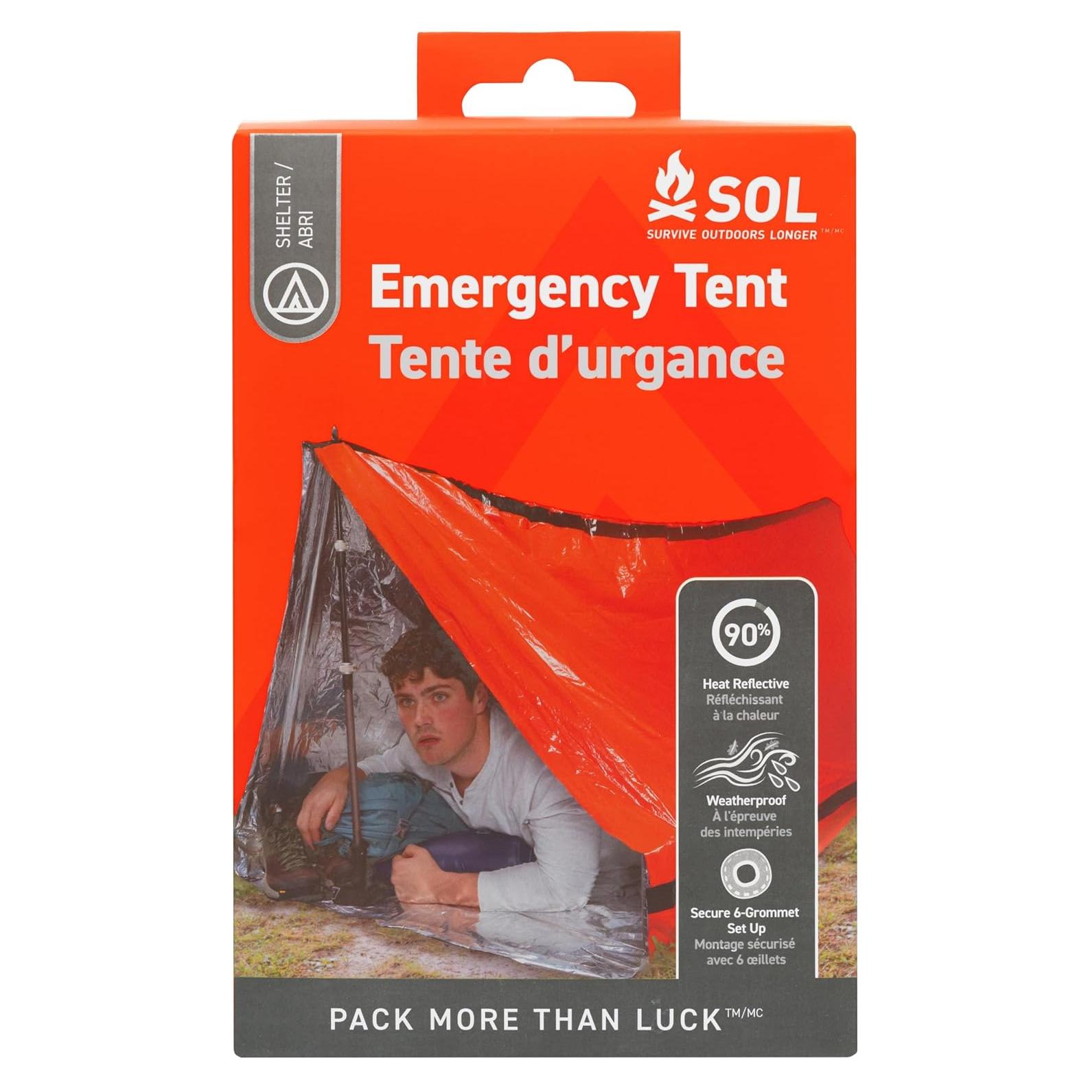 Tienda de Emergencia S.O.L. Grande Compacta para Senderismo