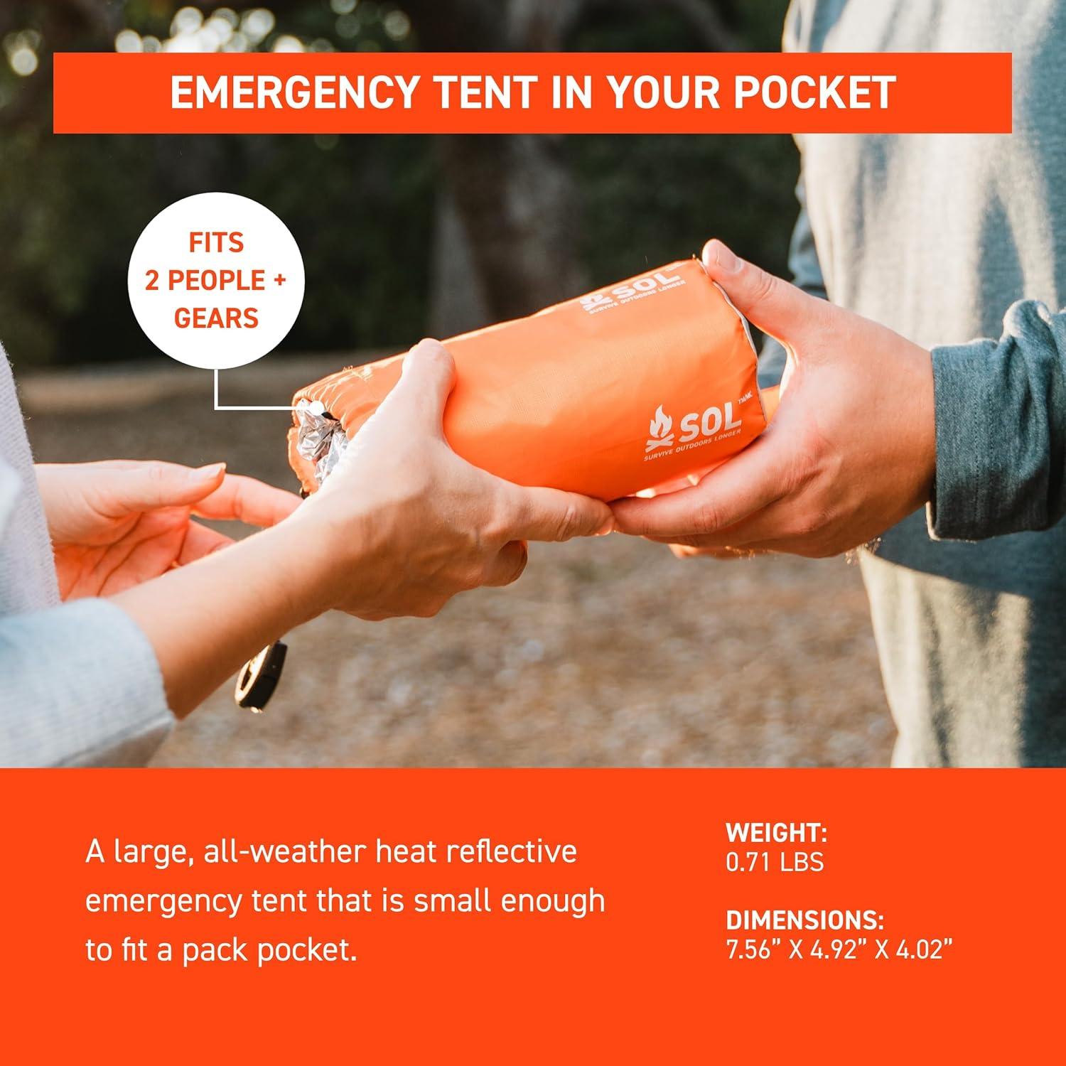 Tienda de Emergencia S.O.L. Grande Compacta para Senderismo