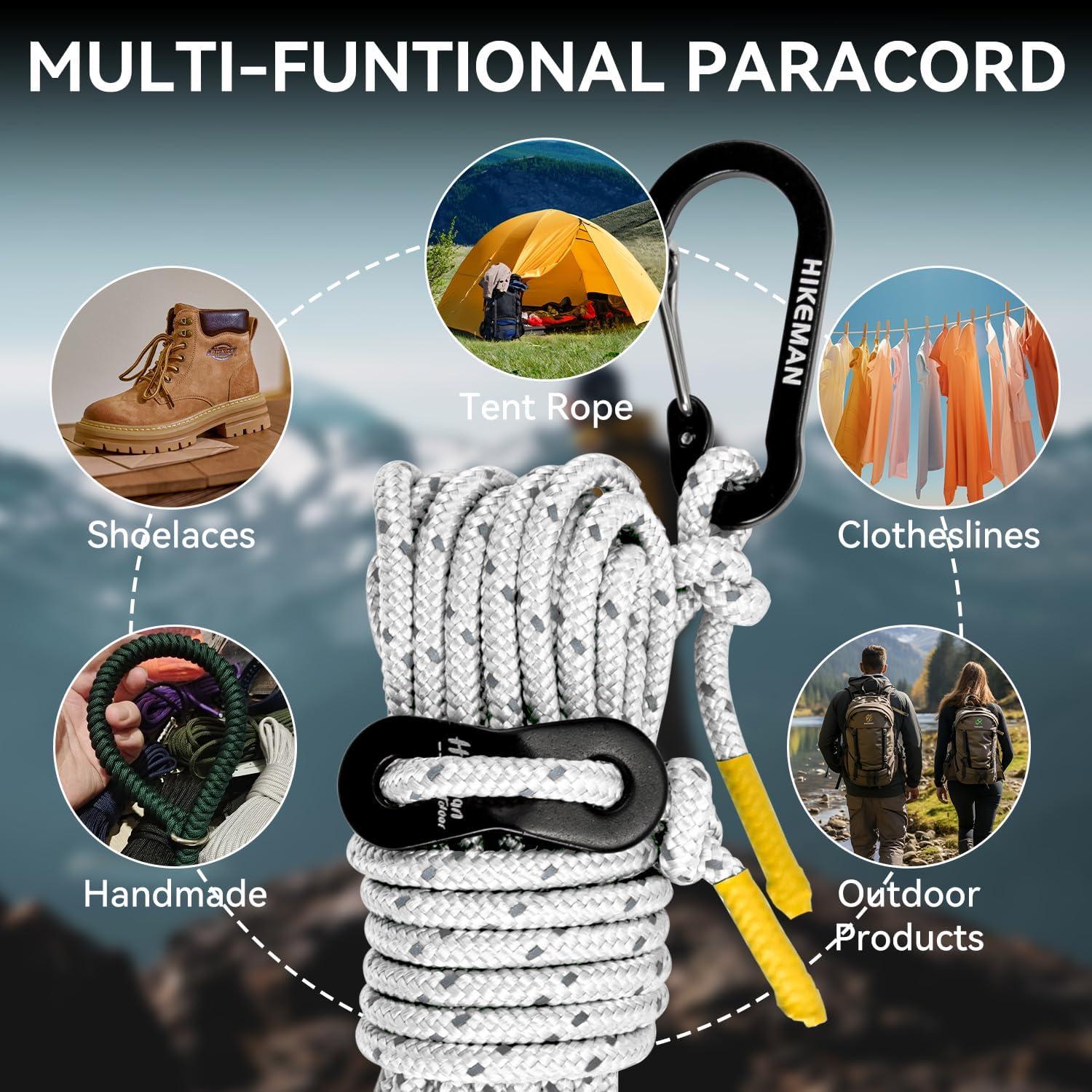 Cuerda Reflectante HIKEMAN 4M Nylon 3mm para Camping