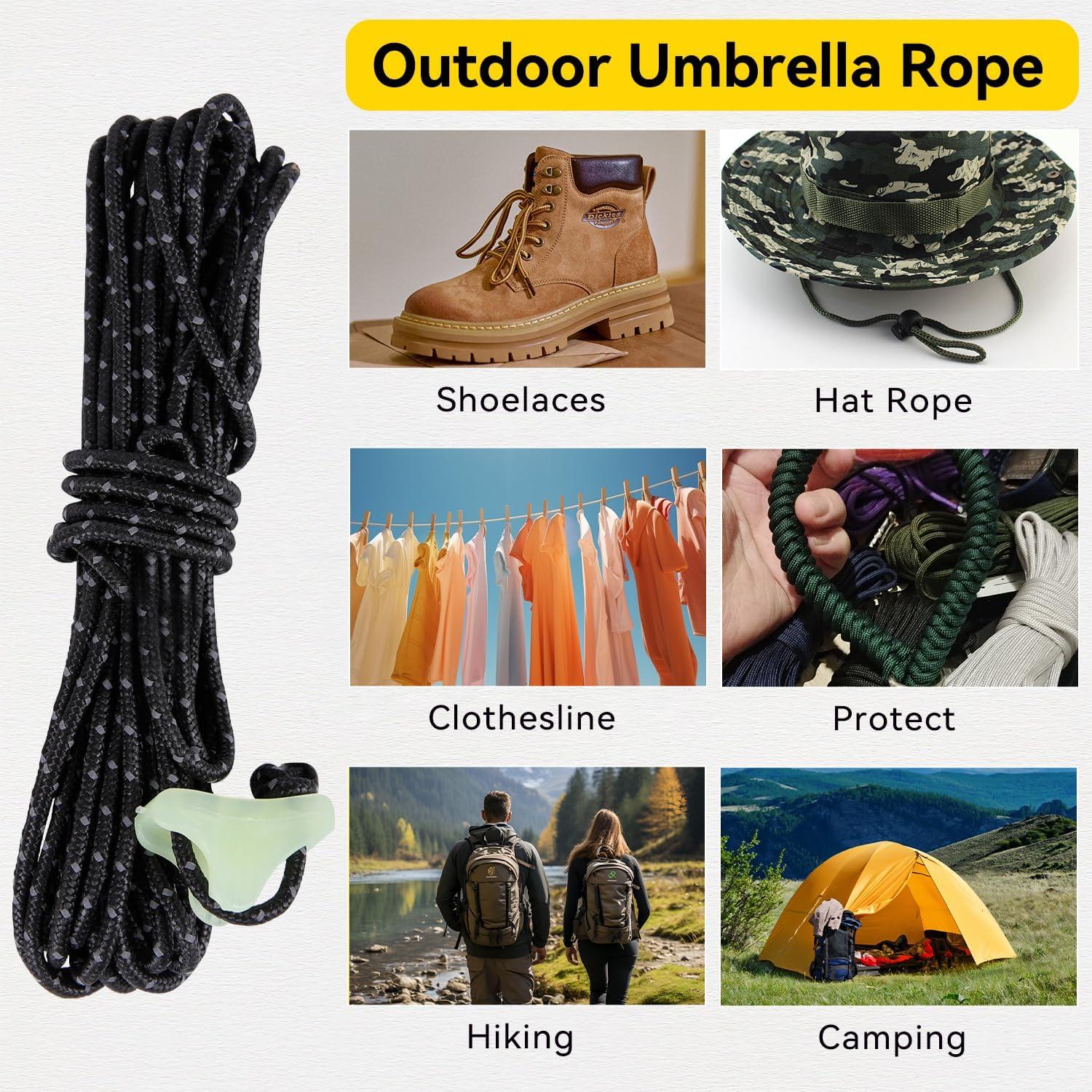 Cuerdas de Tienda HIKEMAN 4m Reflectantes 2mm UHMWPE Camping