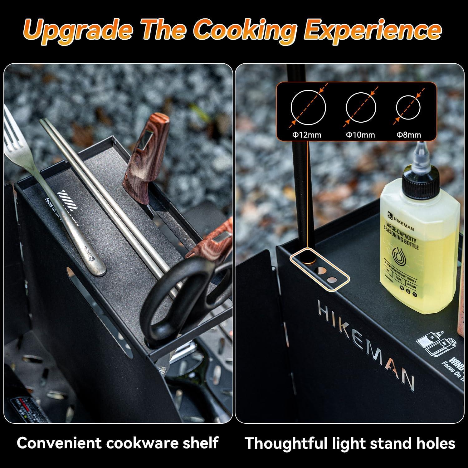 Paravientos Plegable HIKEMAN para Estufa de Camping 45x25cm