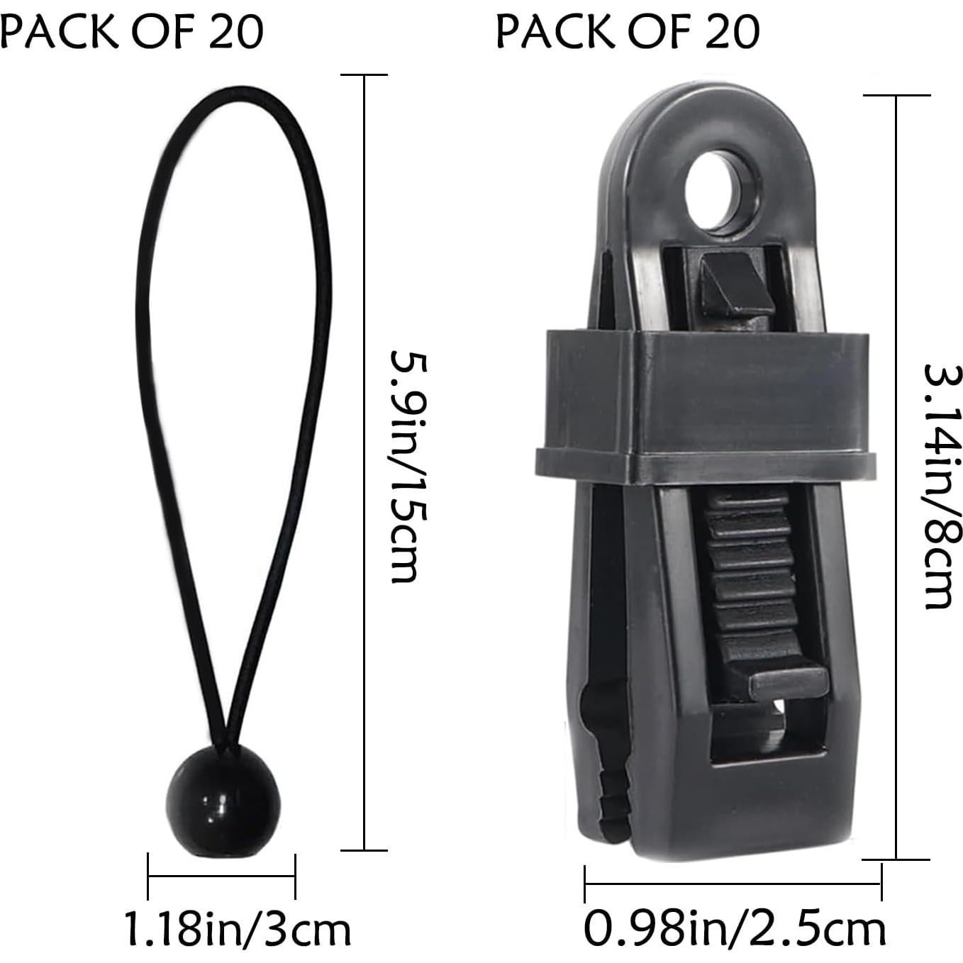 40 Clips de Agarre de Bloqueo Pesado qiyeyeye para Carpa