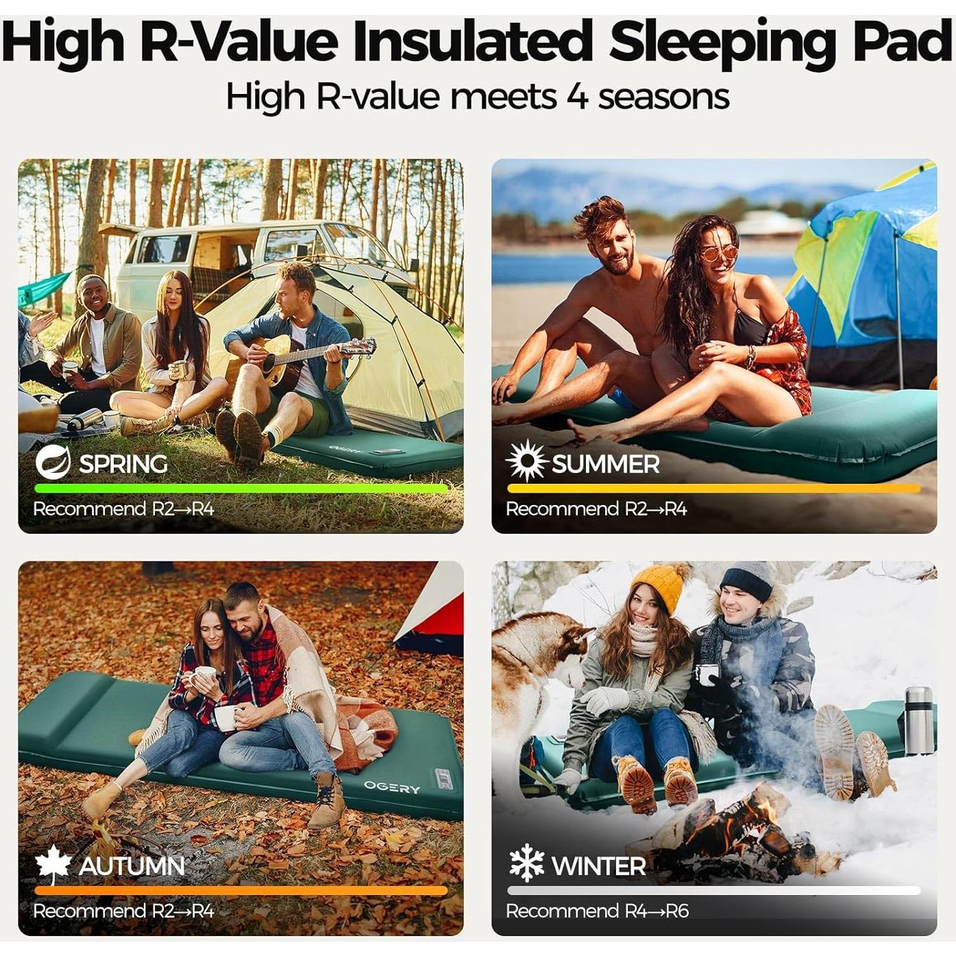 Almohadilla de Dormir Autoinflable OGERY 8 cm con Bomba Eléctrica