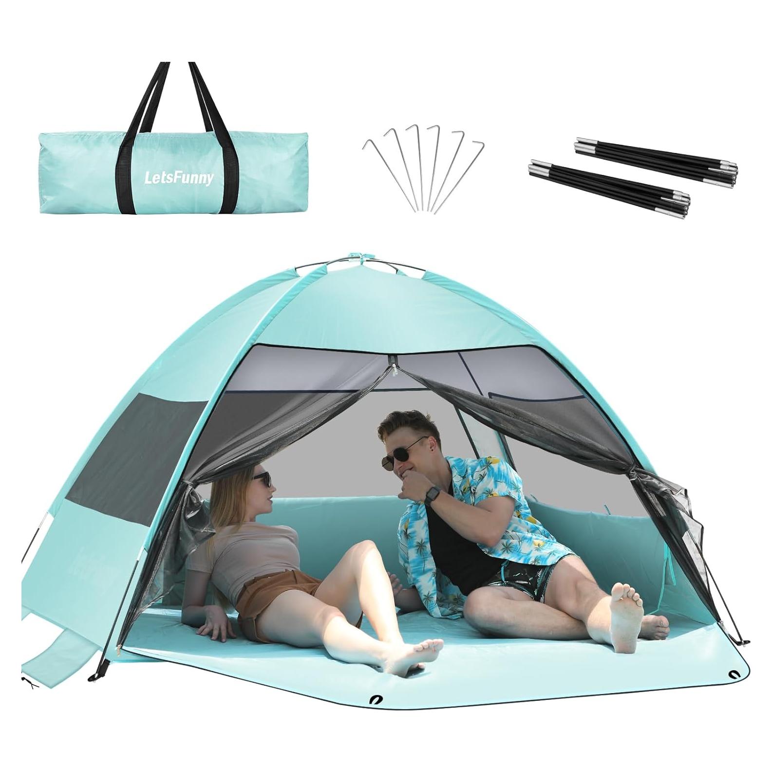 Tienda de Playa LetsFunny Grande 3-4 Personas Verde Menta