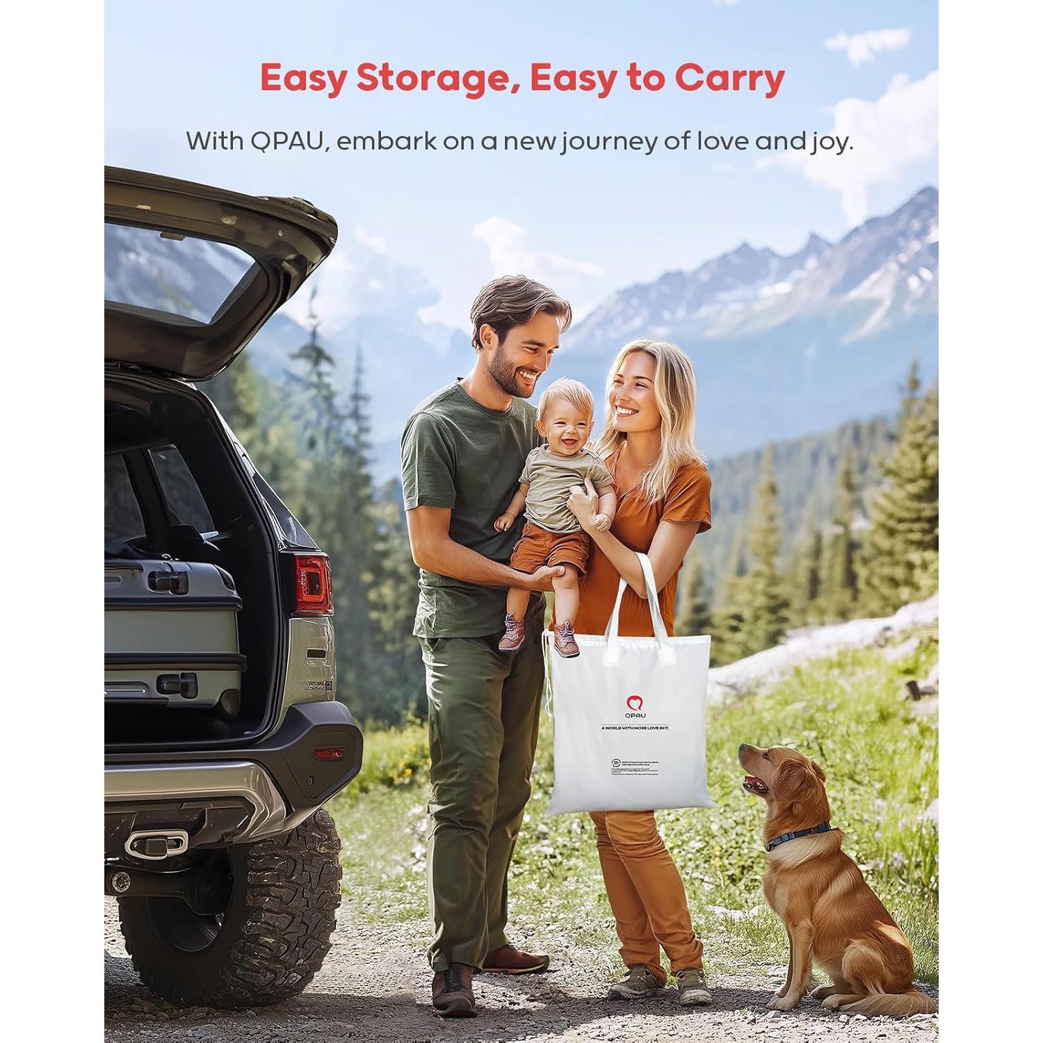 Cama de viaje inflable QPAU para niños con tienda y bomba