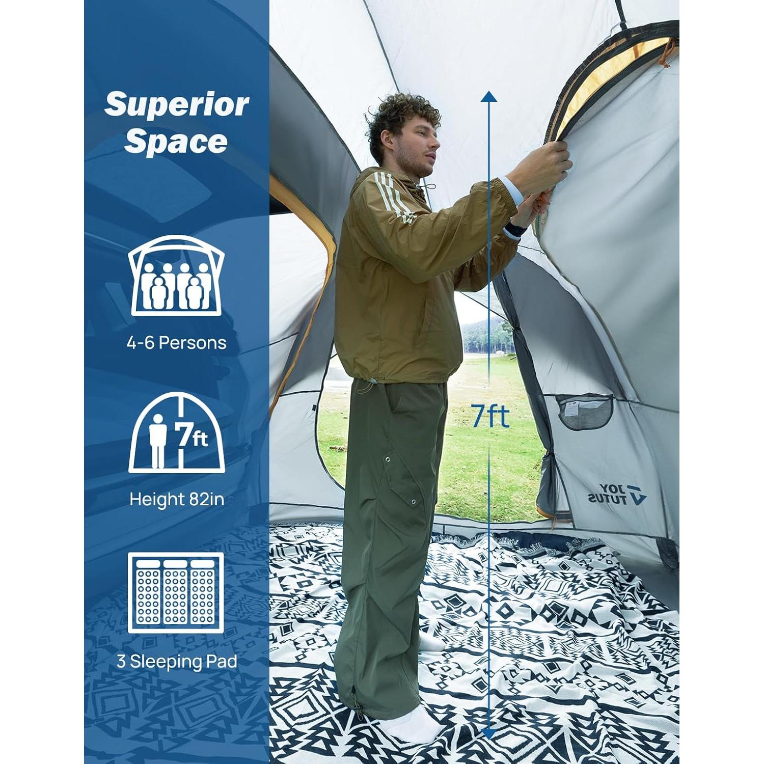 Tienda SUV JOYTUTUS Doble Puerta Impermeable para 6 Personas