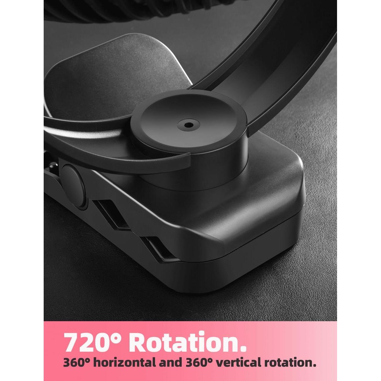 Ventilador Clip Portátil Recargable VANPRT 8'' Negro 10000mAh