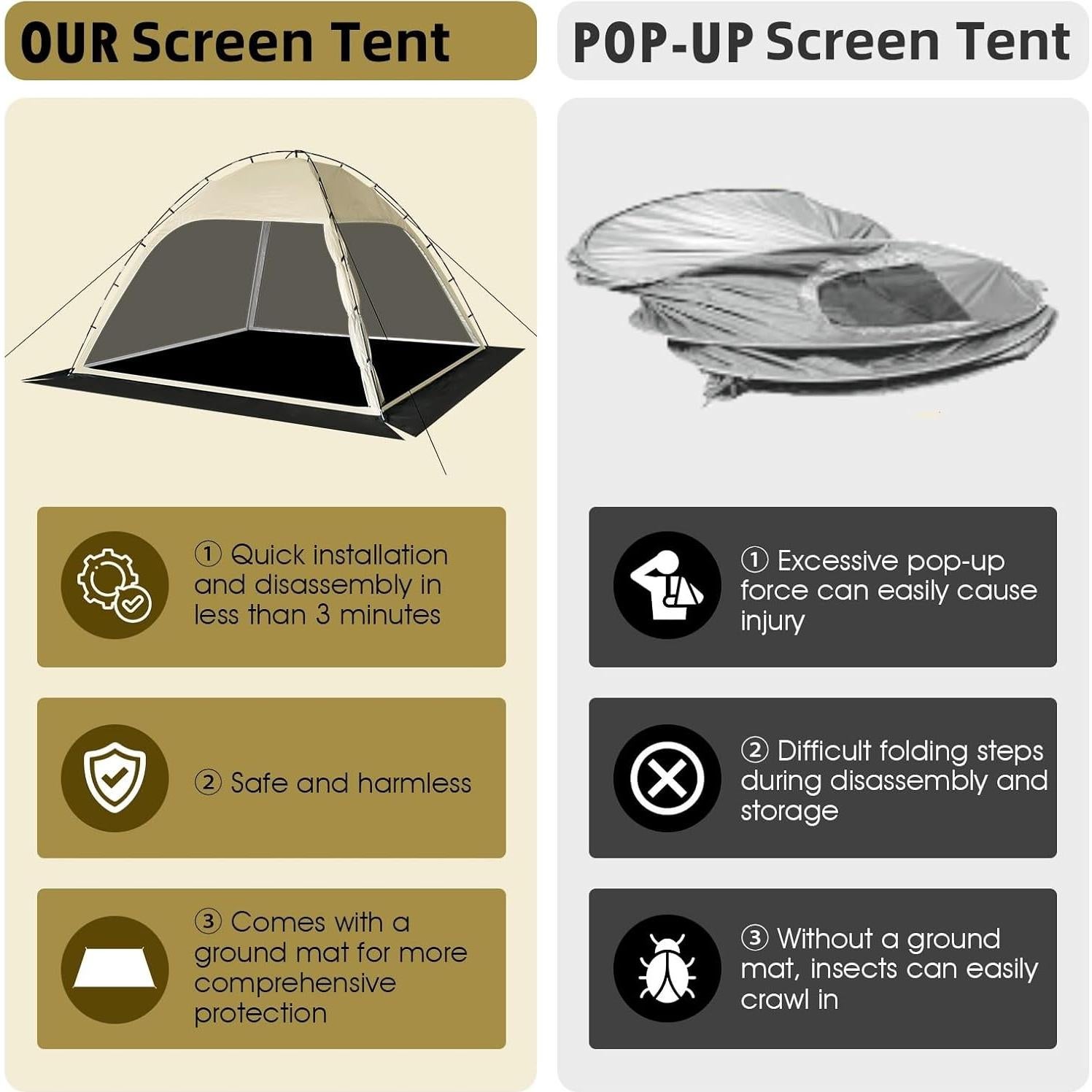 Tienda de Pantalla Grande Siebwin 3x3m con Mosquitera