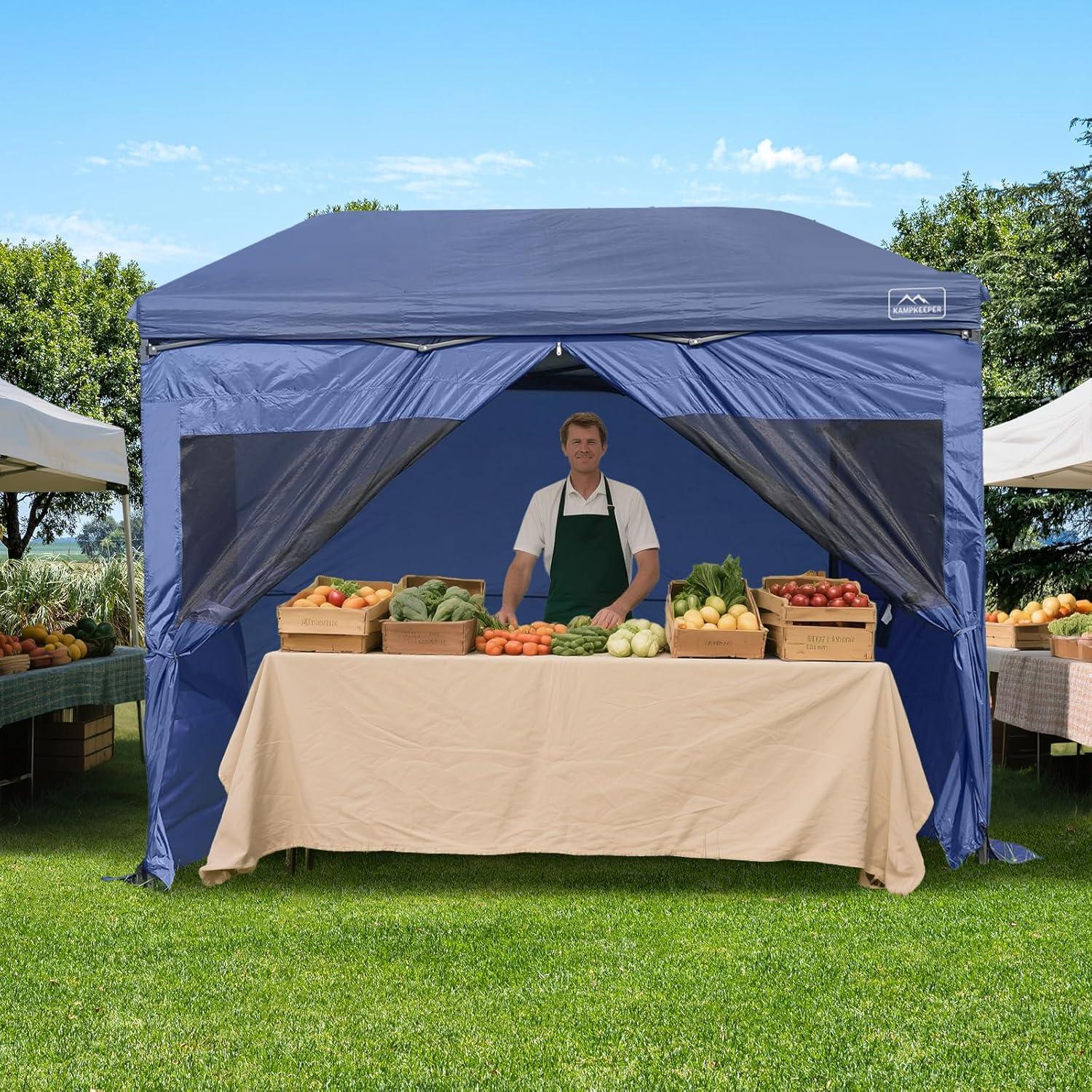 KAMPKEEPER Paredes Laterales para Carpa 10x10m Azul Marino