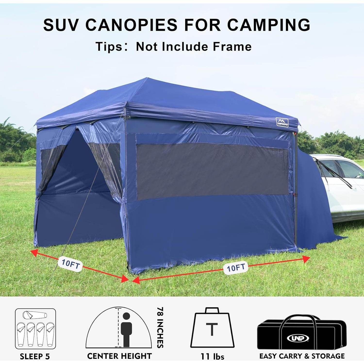 KAMPKEEPER Paredes Laterales para Carpa 10x10m Azul Marino