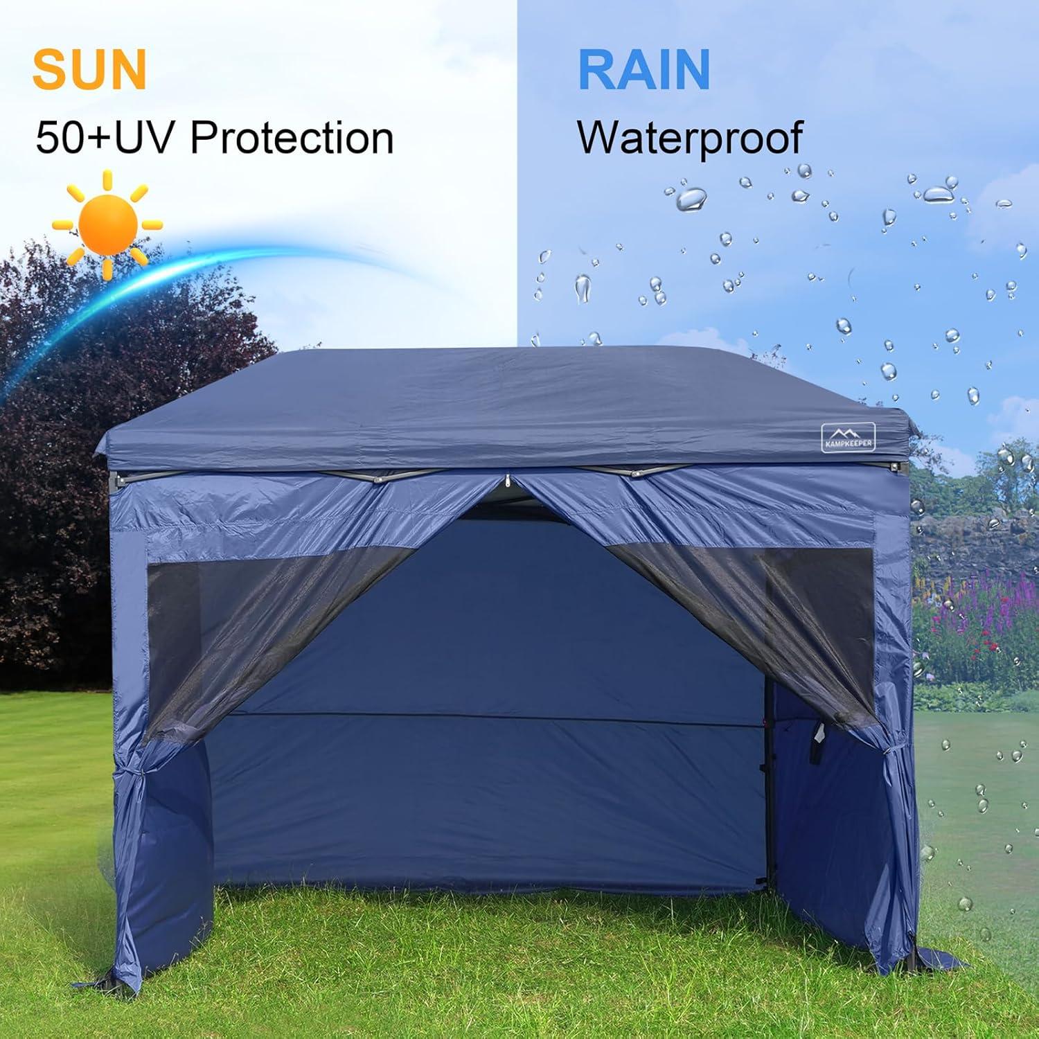 KAMPKEEPER Paredes Laterales para Carpa 10x10m Azul Marino