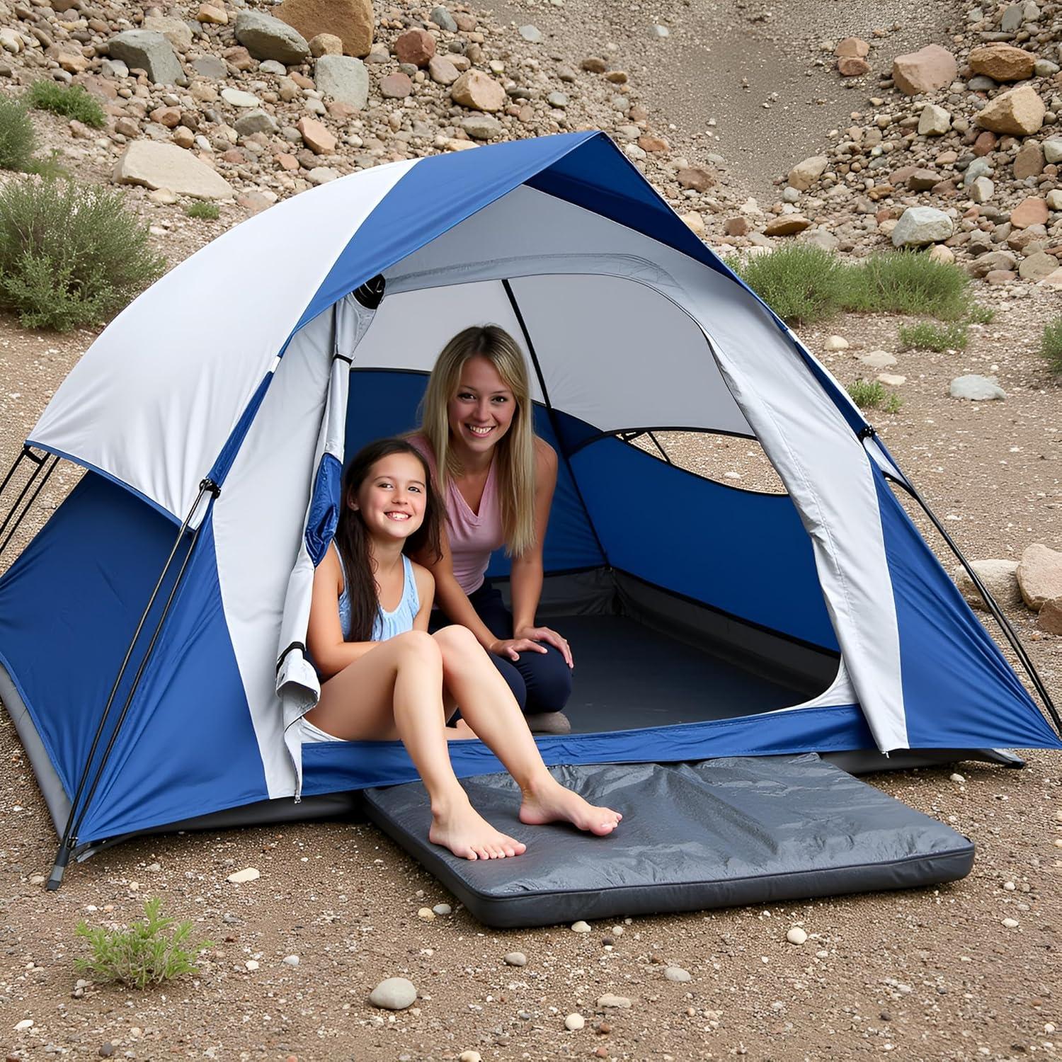 Carpa de Camping Domo XL para 6 Personas Impermeable Azul