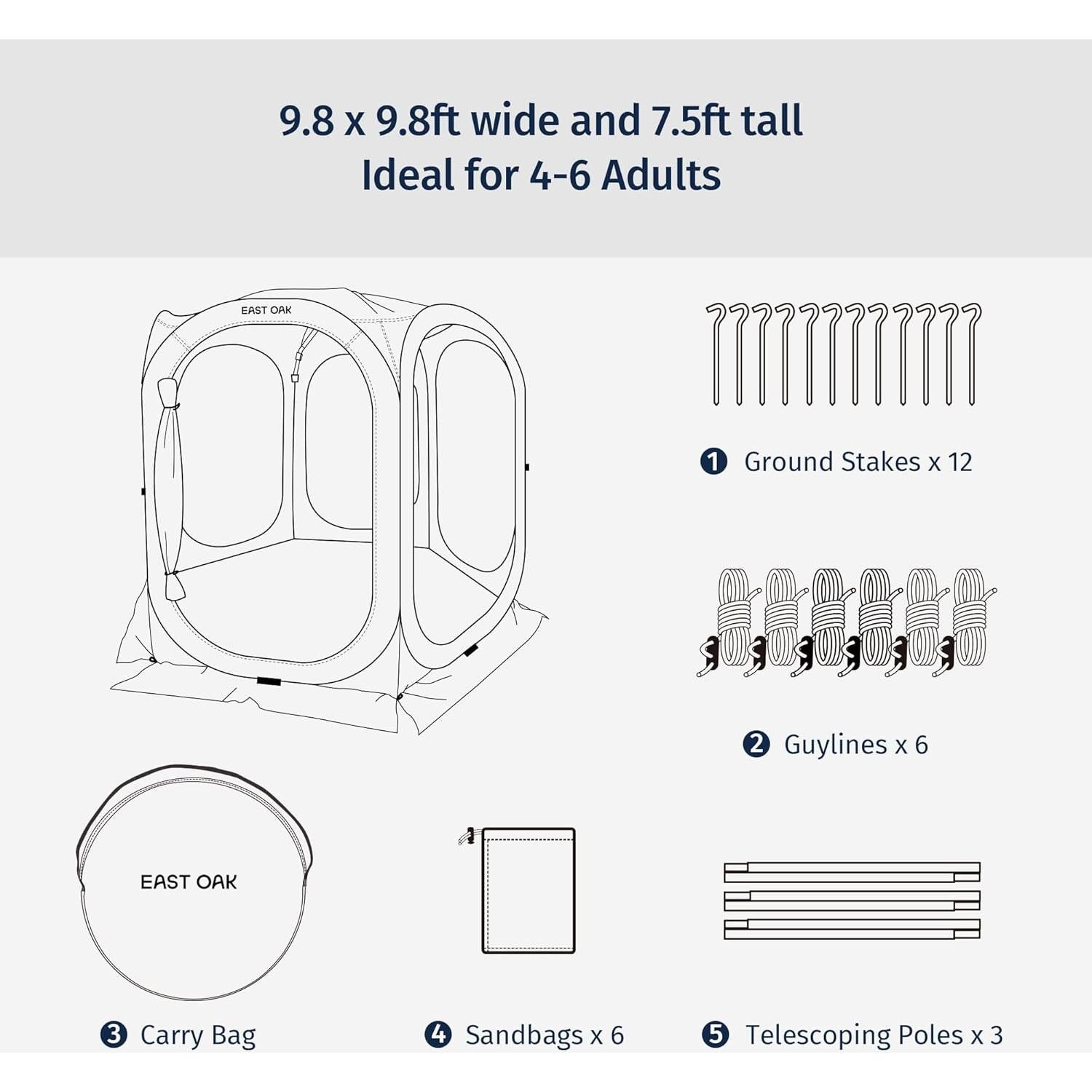 Carpa Pop-Up EAST OAK 3.05x3.05m Beige para Exterior