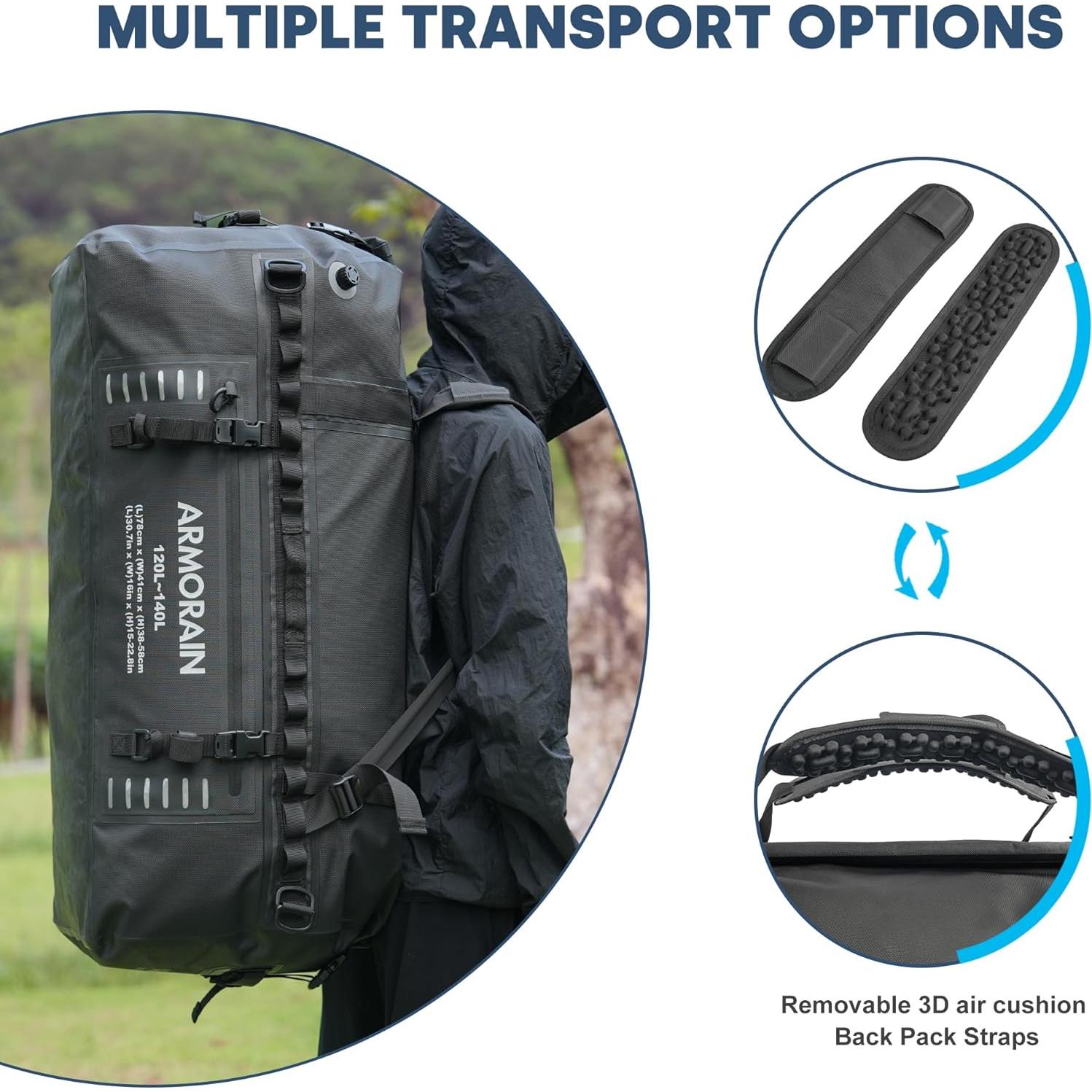 Bolsa de viaje impermeable ARMORAIN AR-025B 140L negra