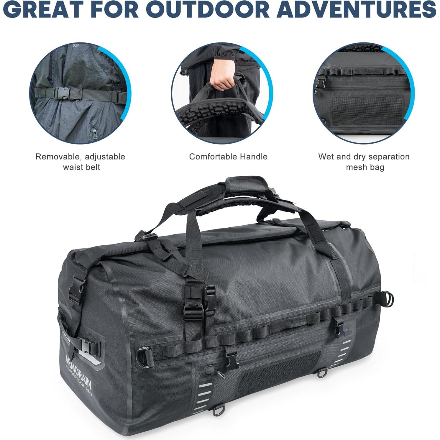 Bolsa de viaje impermeable ARMORAIN AR-025B 140L negra