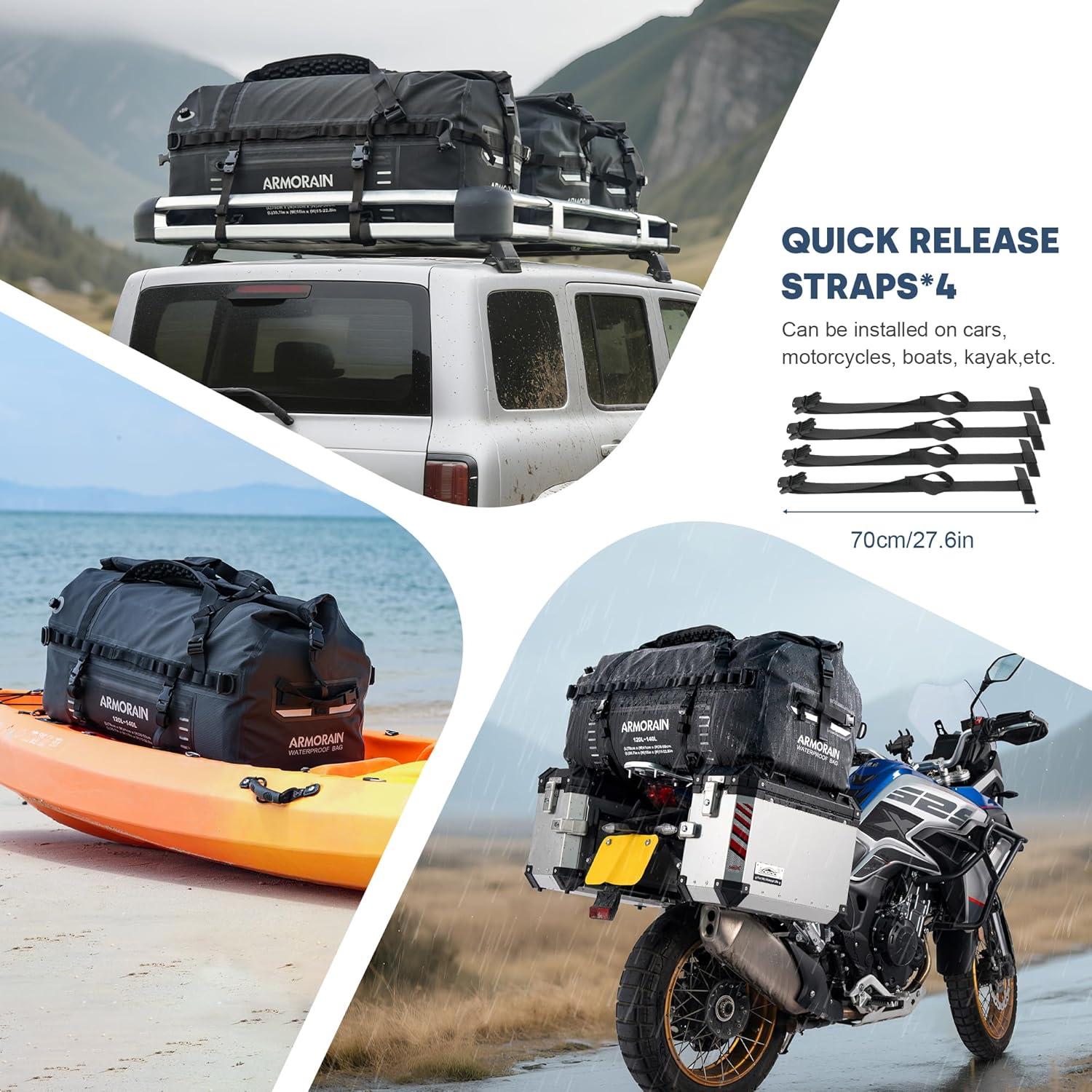 Bolsa de viaje impermeable ARMORAIN AR-025B 140L negra