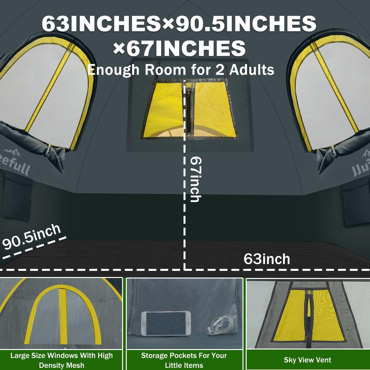 Carpa para Camioneta Beefull QBT Impermeable 2 Personas 1.68-1.83m