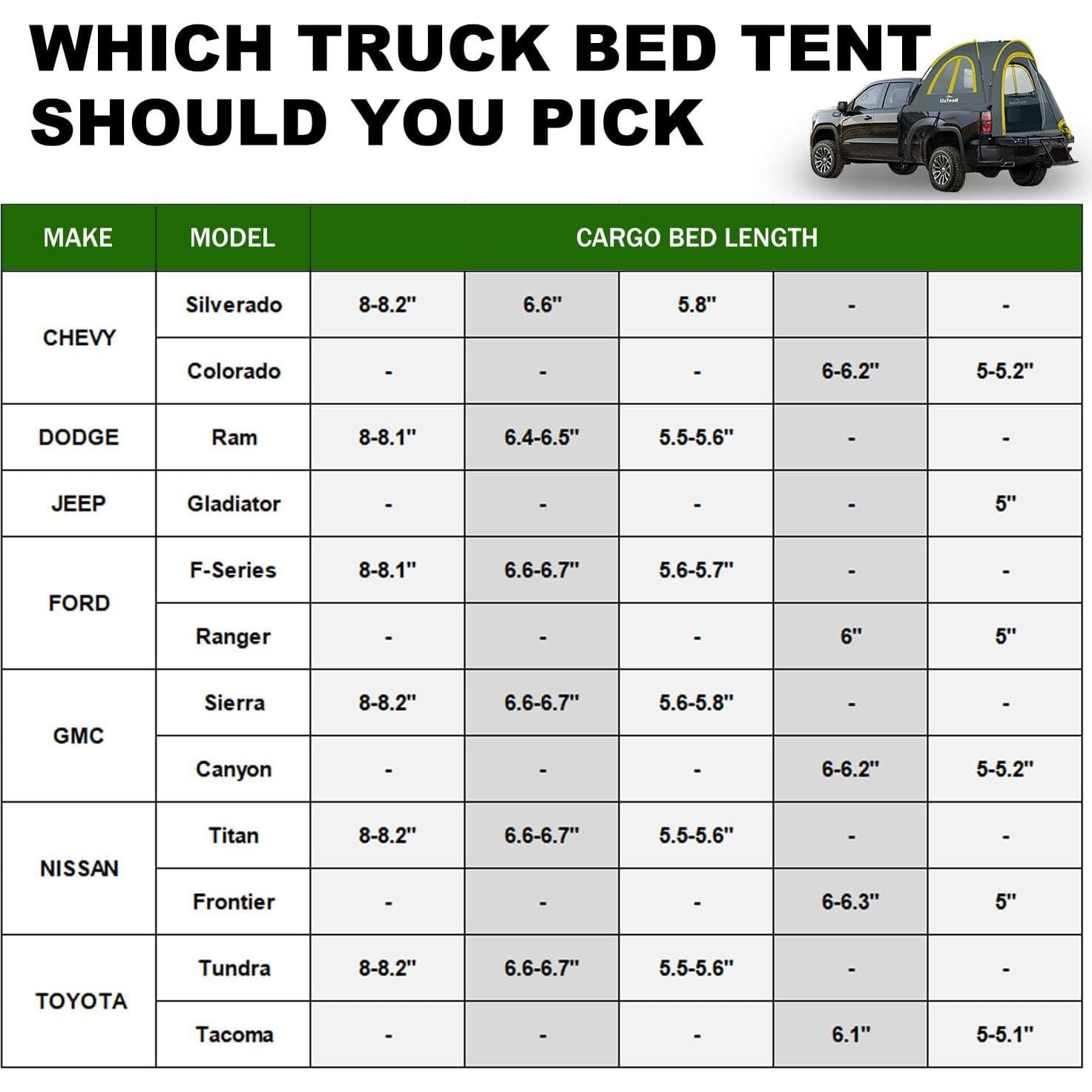 Carpa para Camioneta Beefull QBT Impermeable 2 Personas 1.68-1.83m