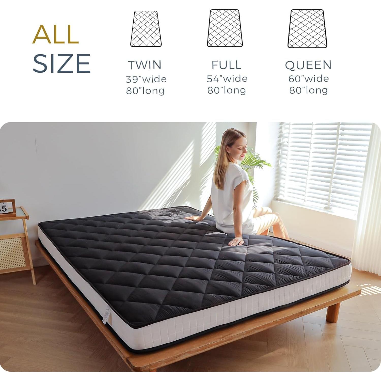 Colchón Futón Grueso MAXYOYO 15.24 cm Negro para Suelo