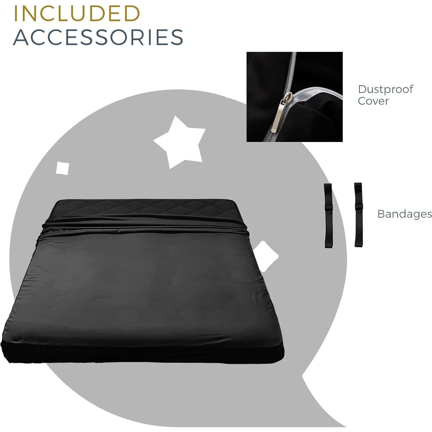 Colchón Futón Grueso MAXYOYO 15.24 cm Negro para Suelo