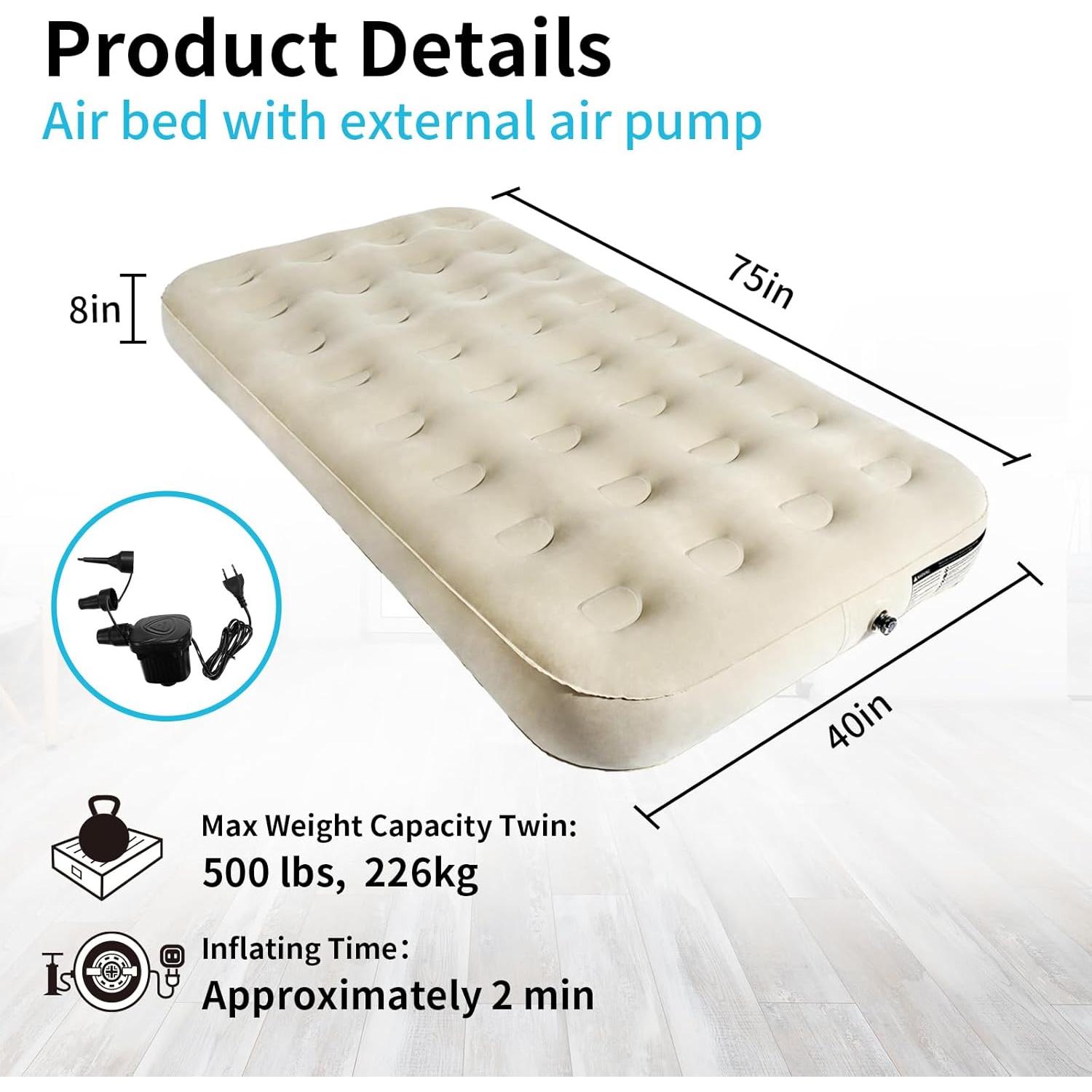 Colchón de Aire Doble MIYUEXIN con Bomba Rápida 190x102x20 cm