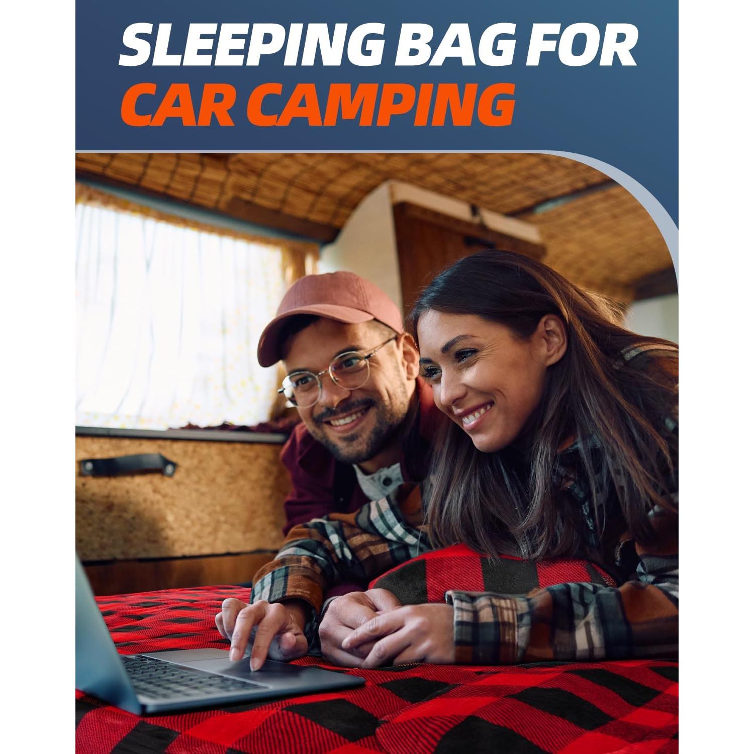 Saco de Dormir Doble MEREZA Franela XL 220x150 cm para Camping