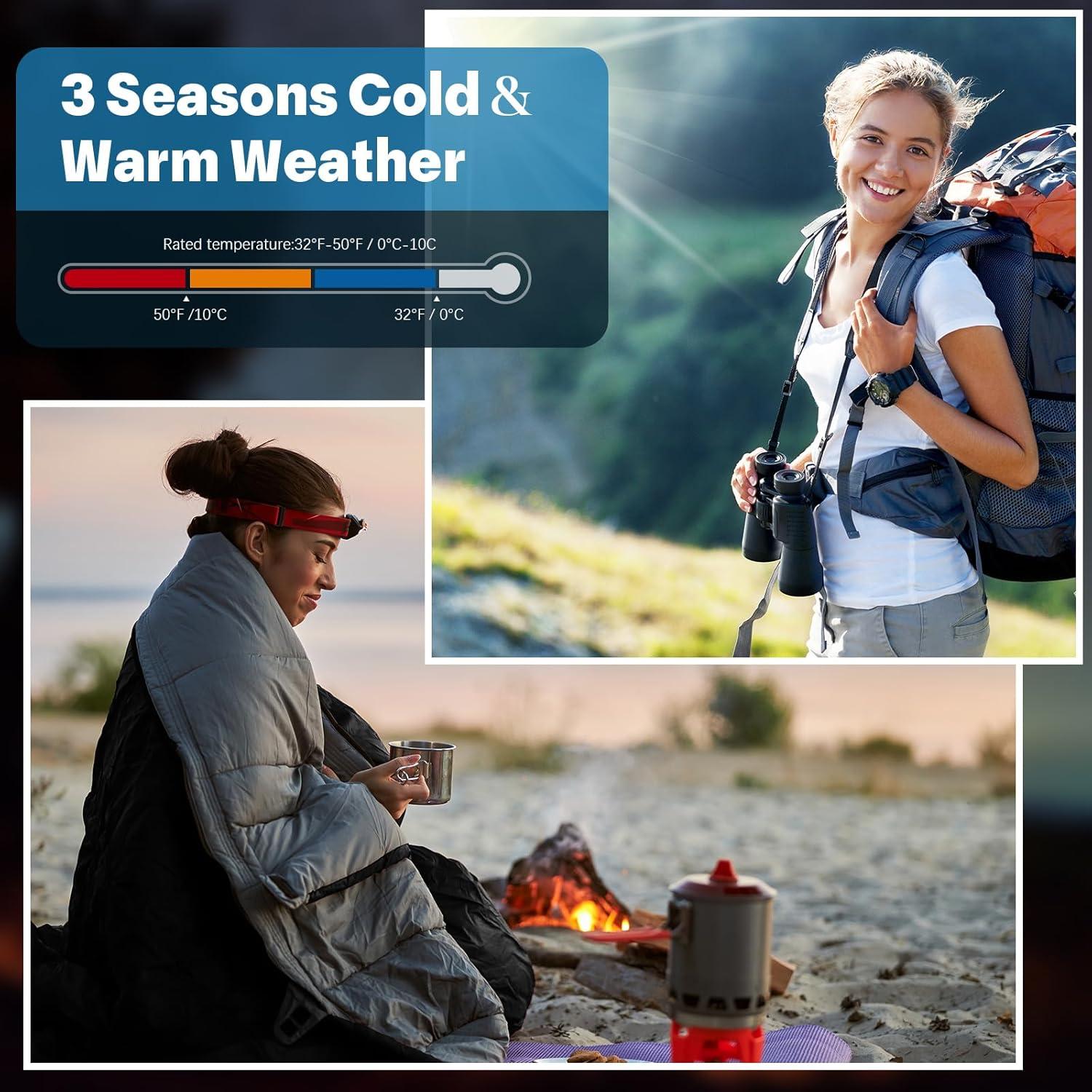 24 Sacos de Dormir VitalCozy 210x76 cm Impermeables Livianos