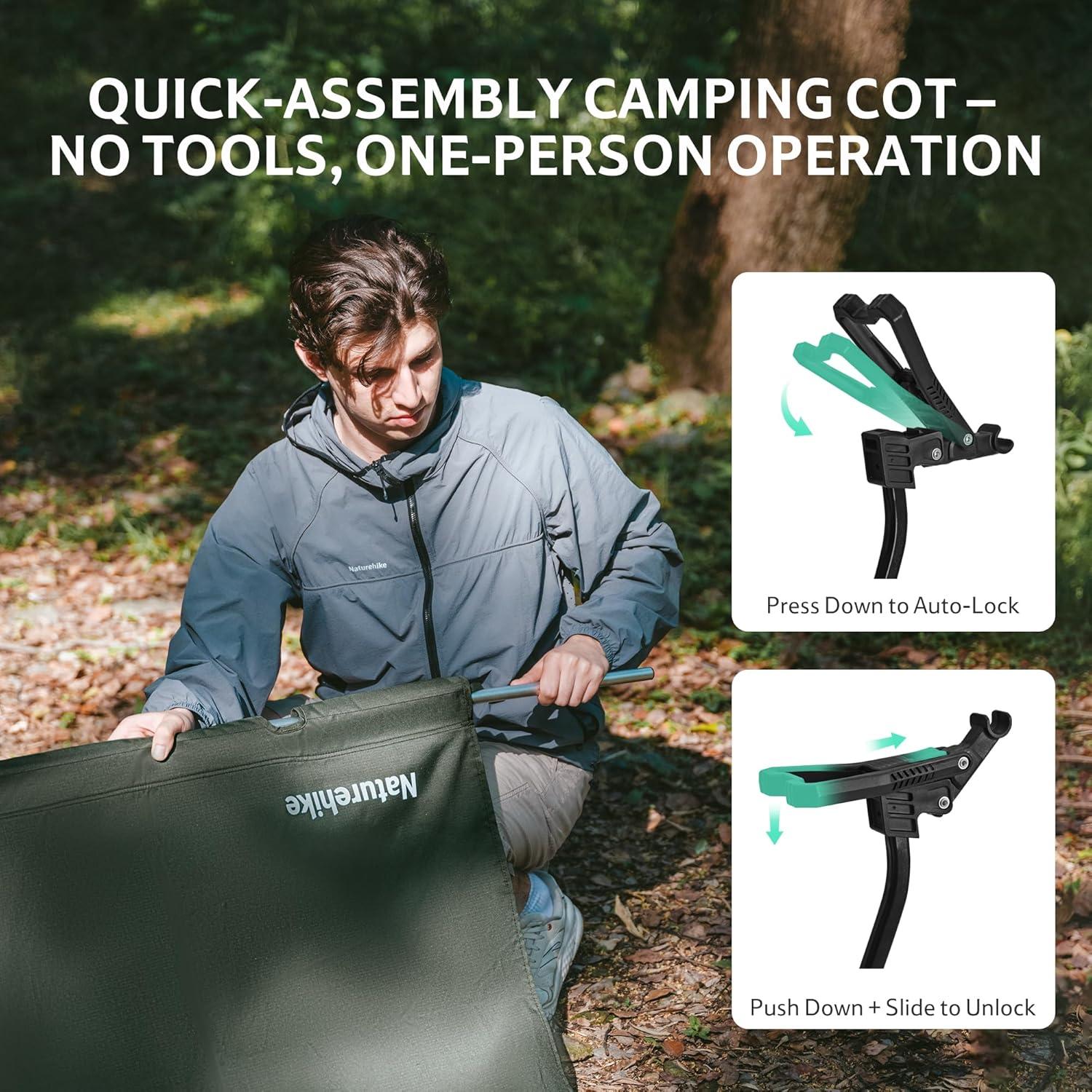 Cama de Camping Plegable Naturehike GREENWILD 75cm Ancho