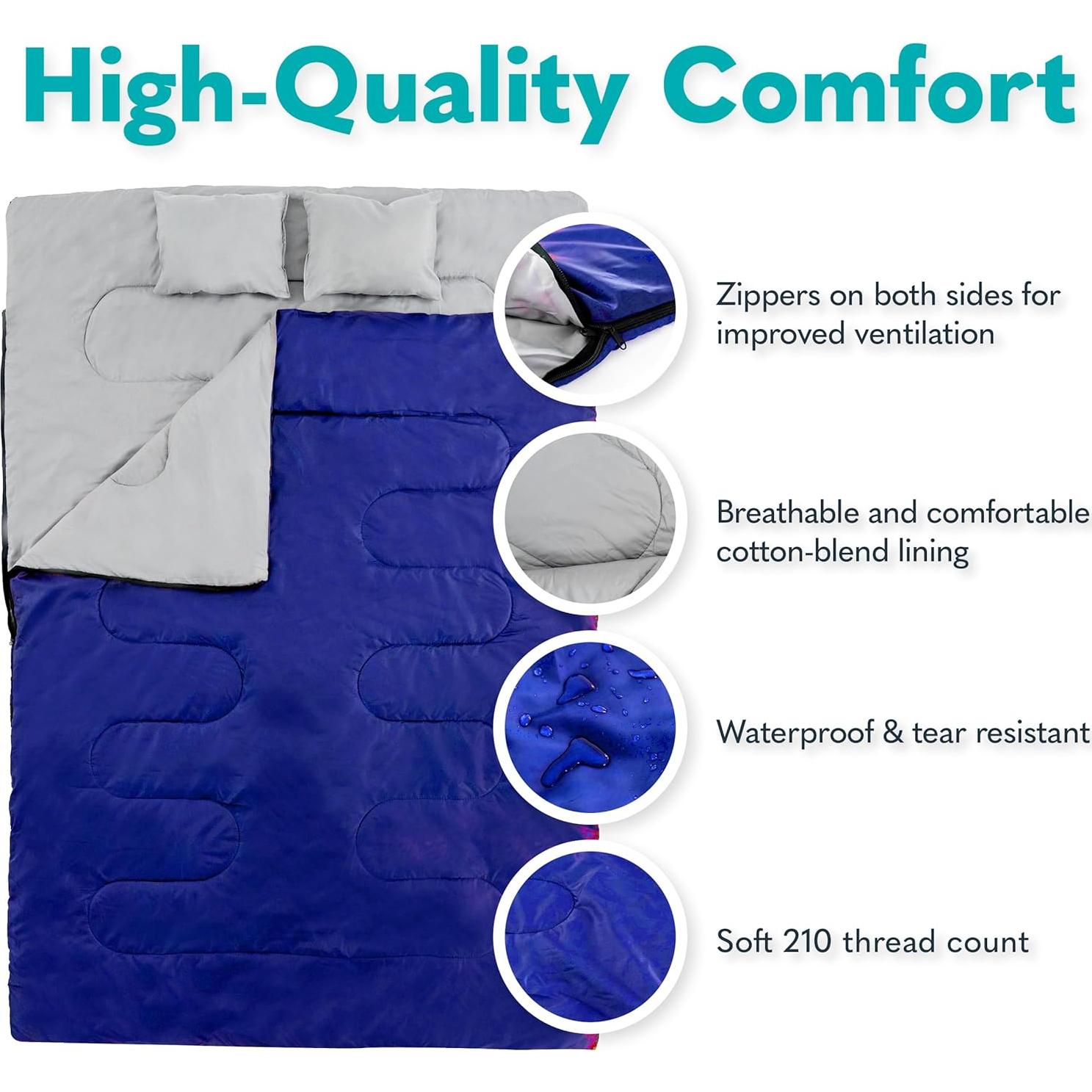 Saco de Dormir Doble Sleepingo Impermeable Queen 2 Personas