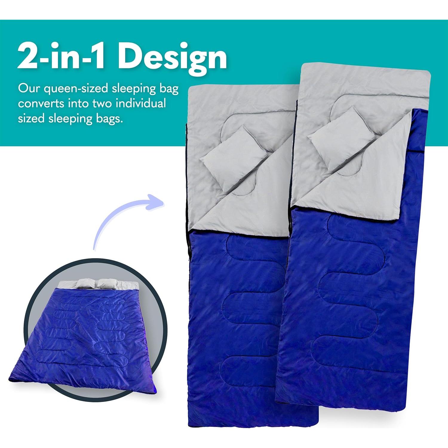 Saco de Dormir Doble Sleepingo Impermeable Queen 2 Personas