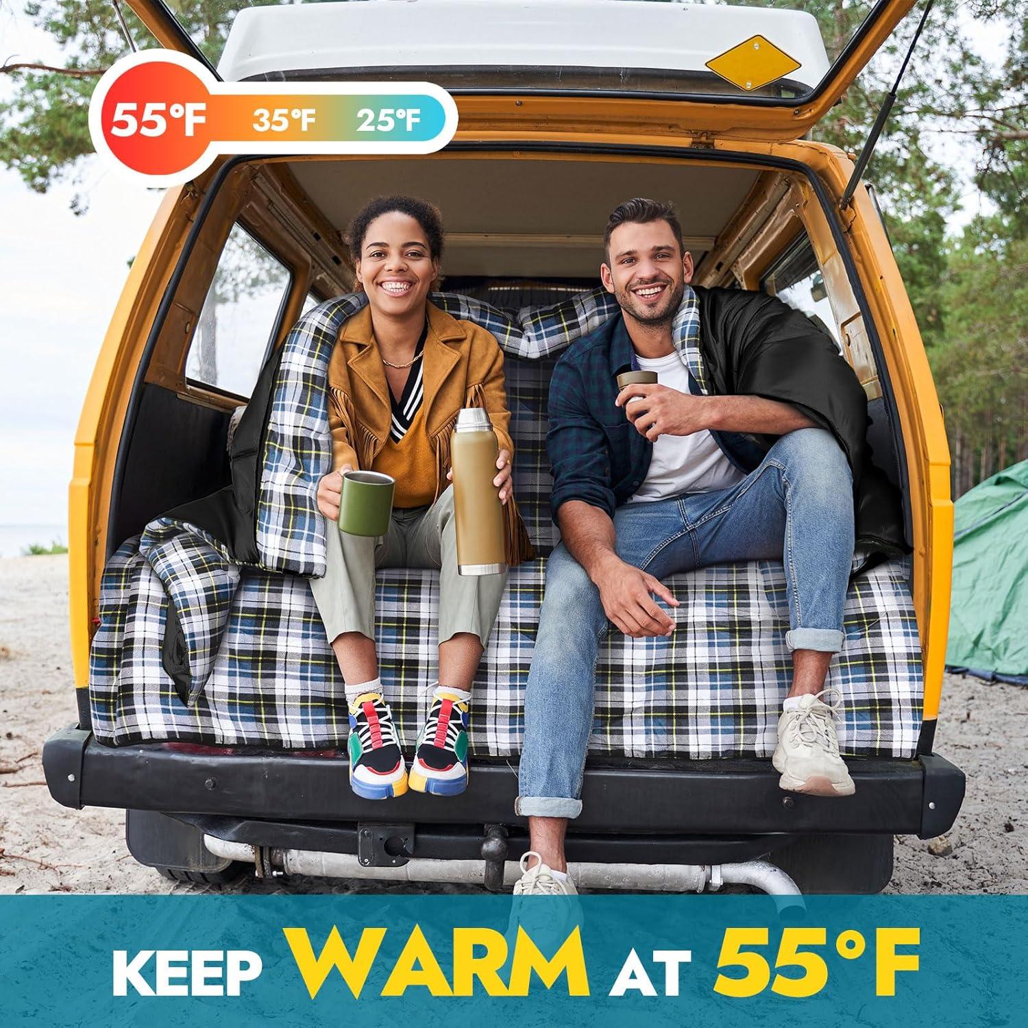 Saco de Dormir Doble Canway XXL Flannel para 2 Personas