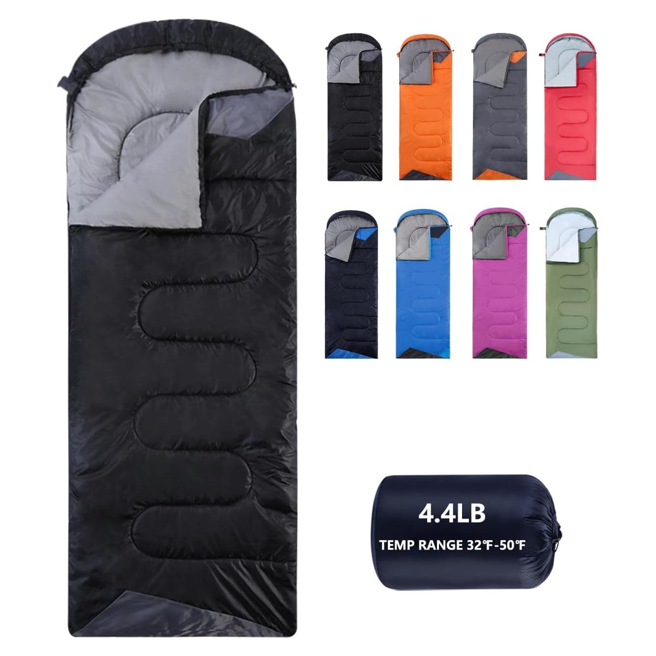 Saco de Dormir JEAOUIA XL Ligero Impermeable 1 Persona