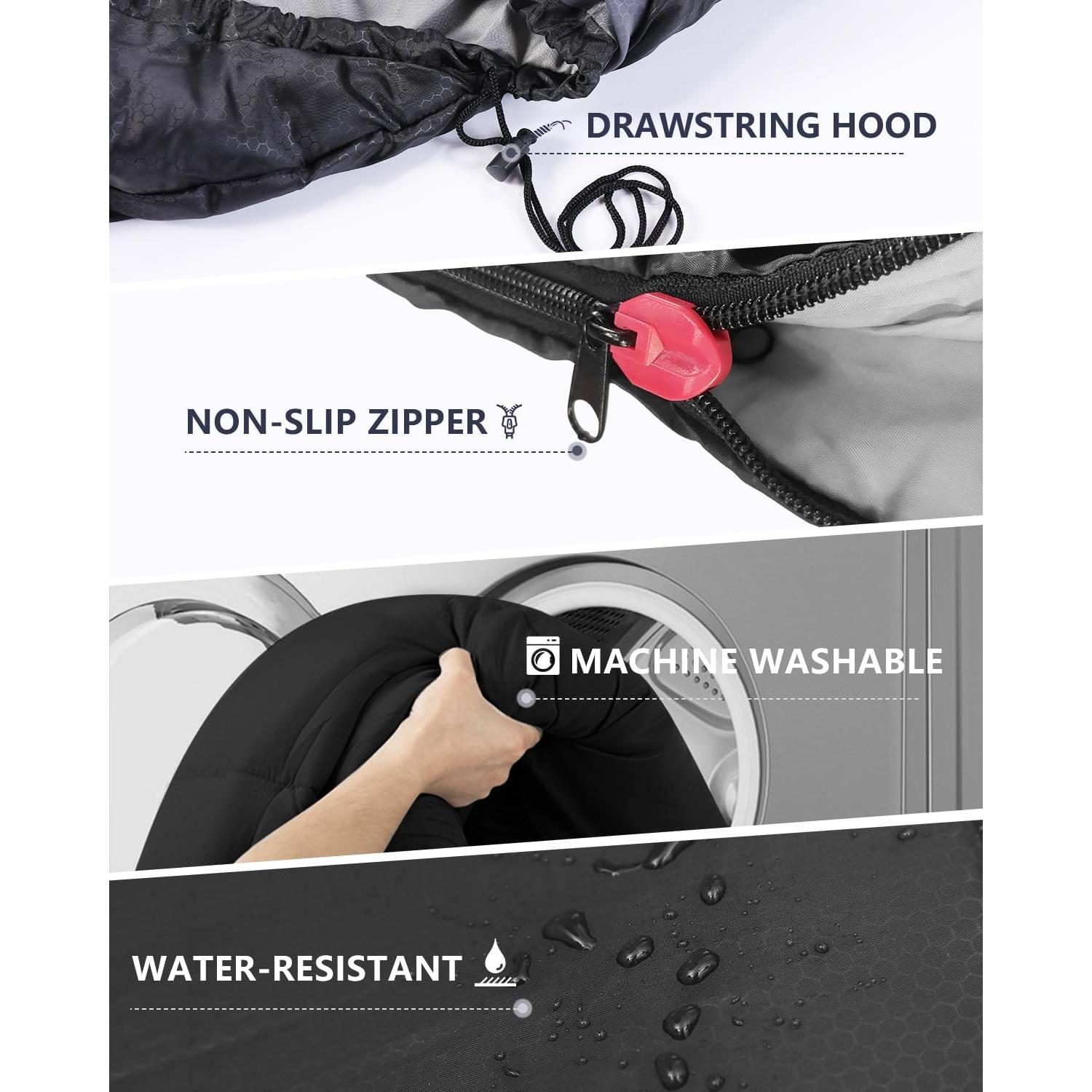 Saco de Dormir JEAOUIA XL Ligero Impermeable 1 Persona