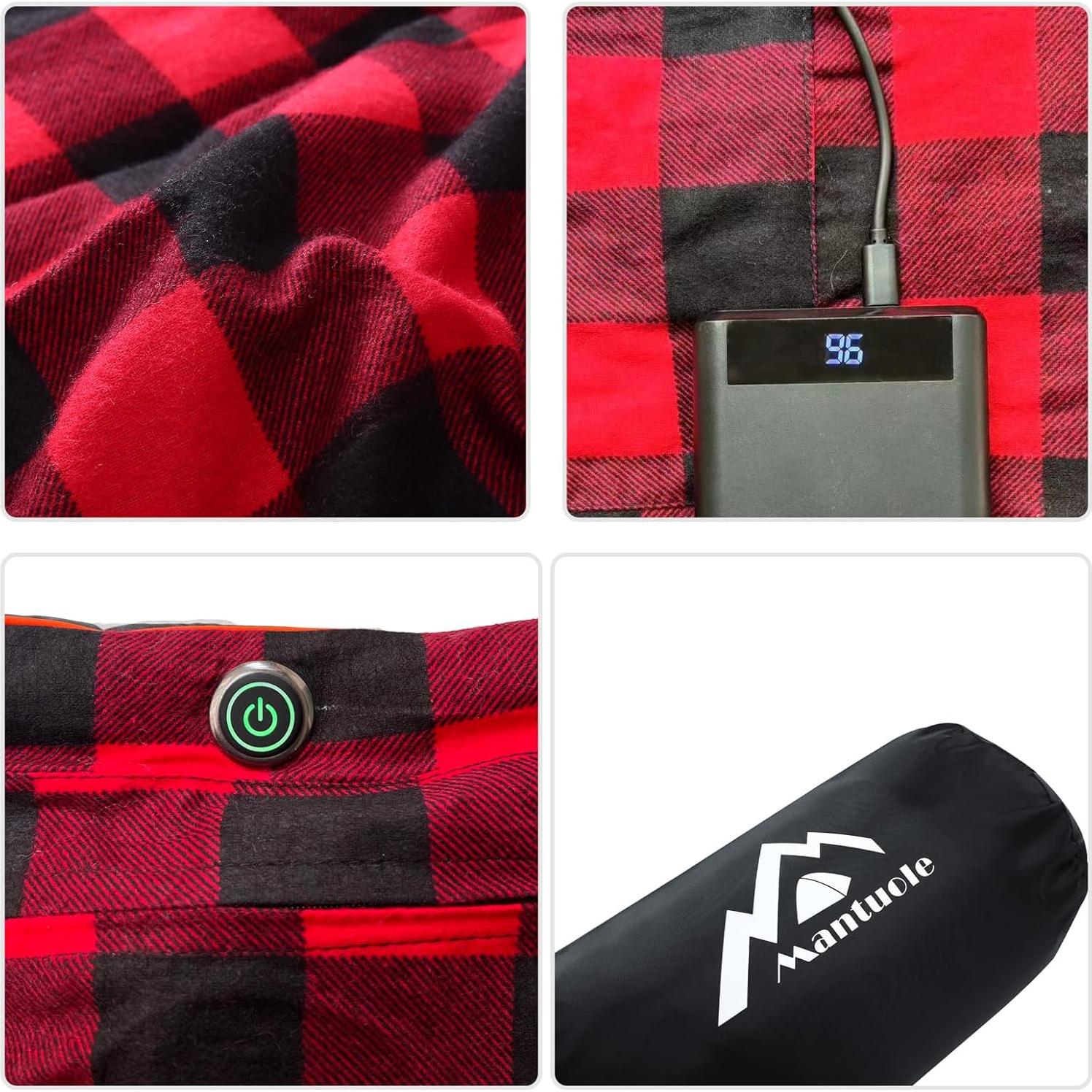 Saco de Dormir Calefaccionado Mantuole 190x140cm USB Tipo C