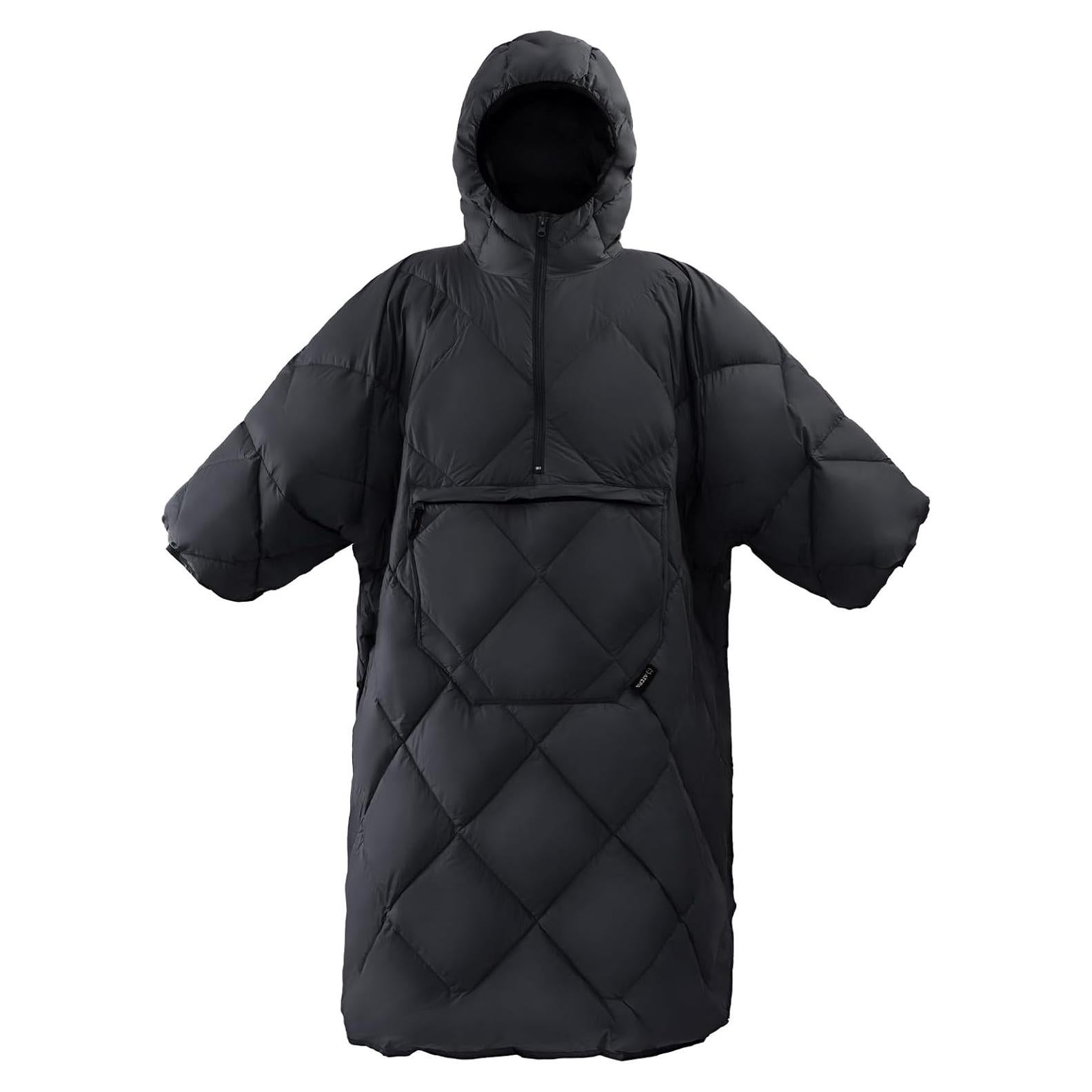 Saco de Dormir Usable ATEPA 3 en 1 Negro - Manta y Poncho