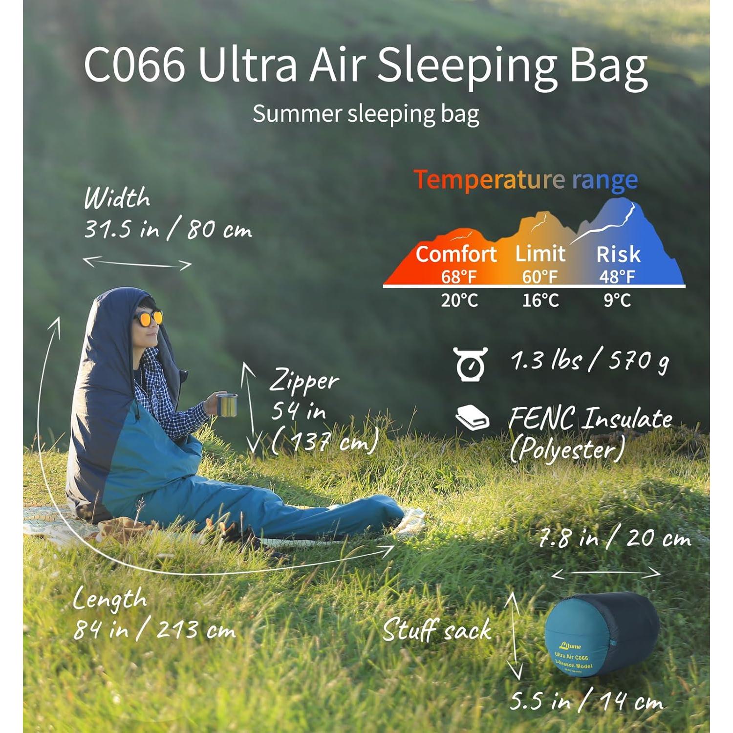 Saco de Dormir Mummy Litume C066 Teal Profundo 1 Persona